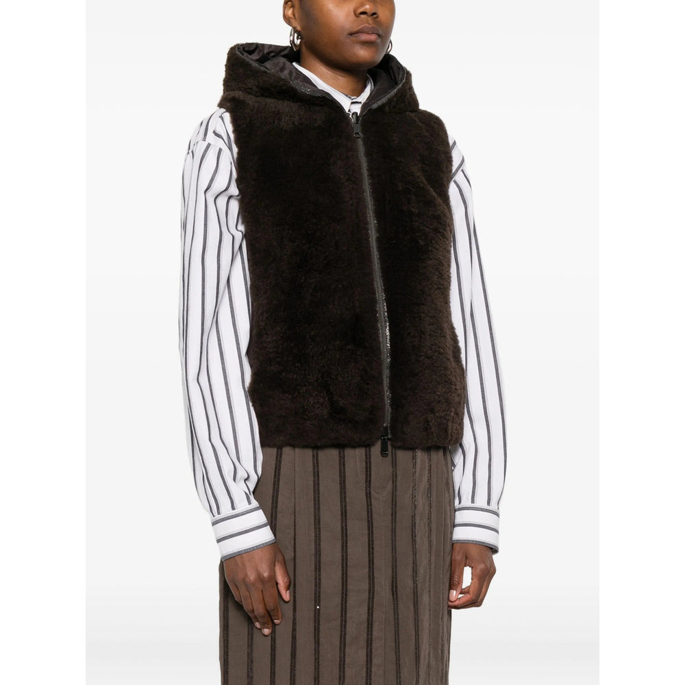 Brunello Cucinelli Brown Jackets - Waistcoat & Gilets Women - 3