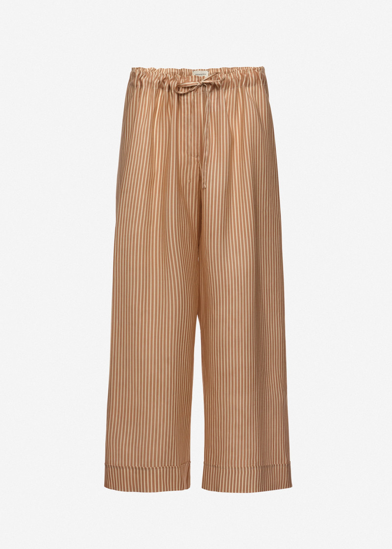Striped culotte trousers in brown 1