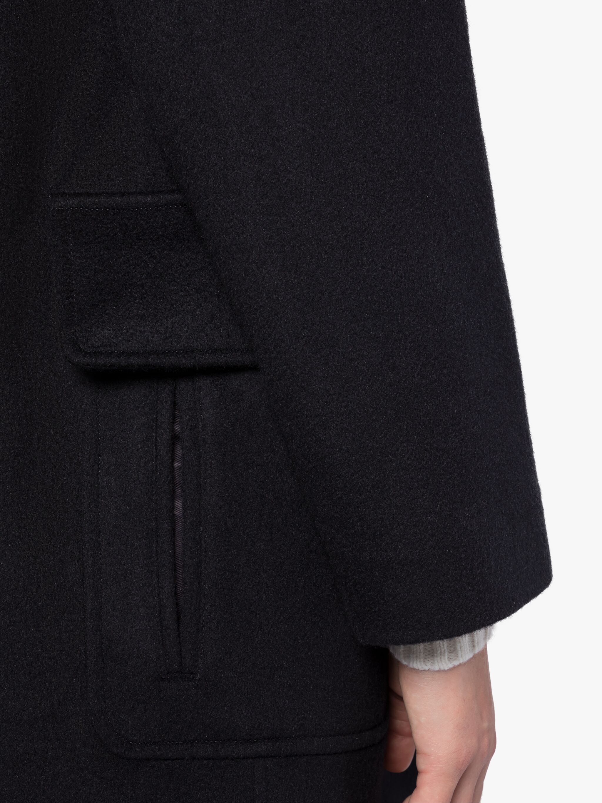 FREDDIE NAVY WOOL & CASHMERE COCOON COAT - 6