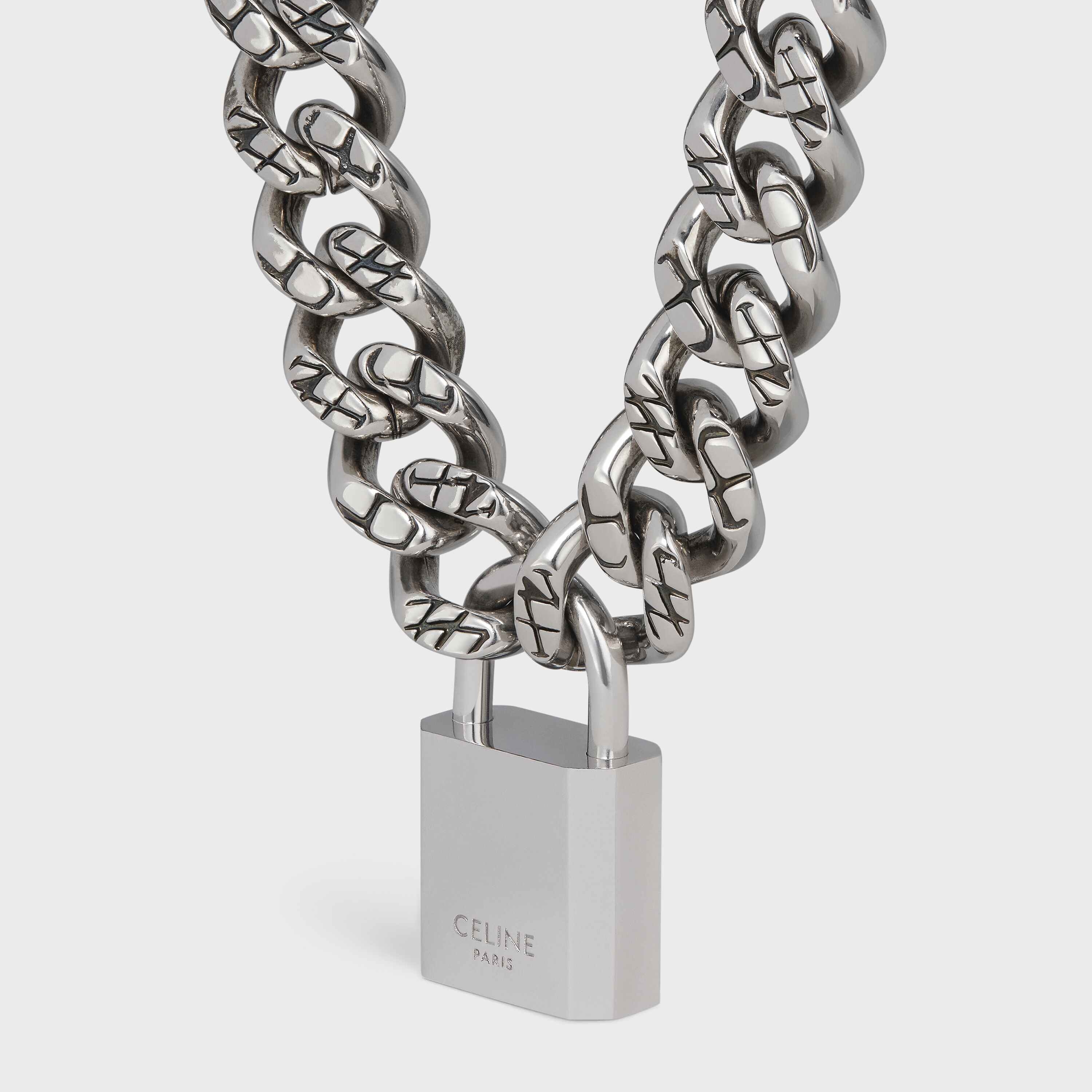 Le 16 Padlock Necklace in Silver Brass - 3