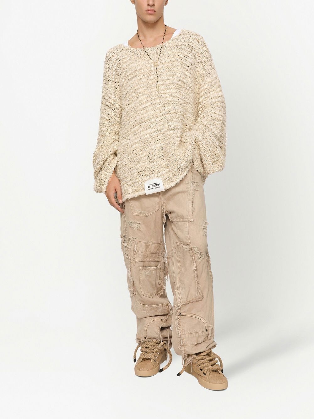 cotton-flax knitted sweater - 2