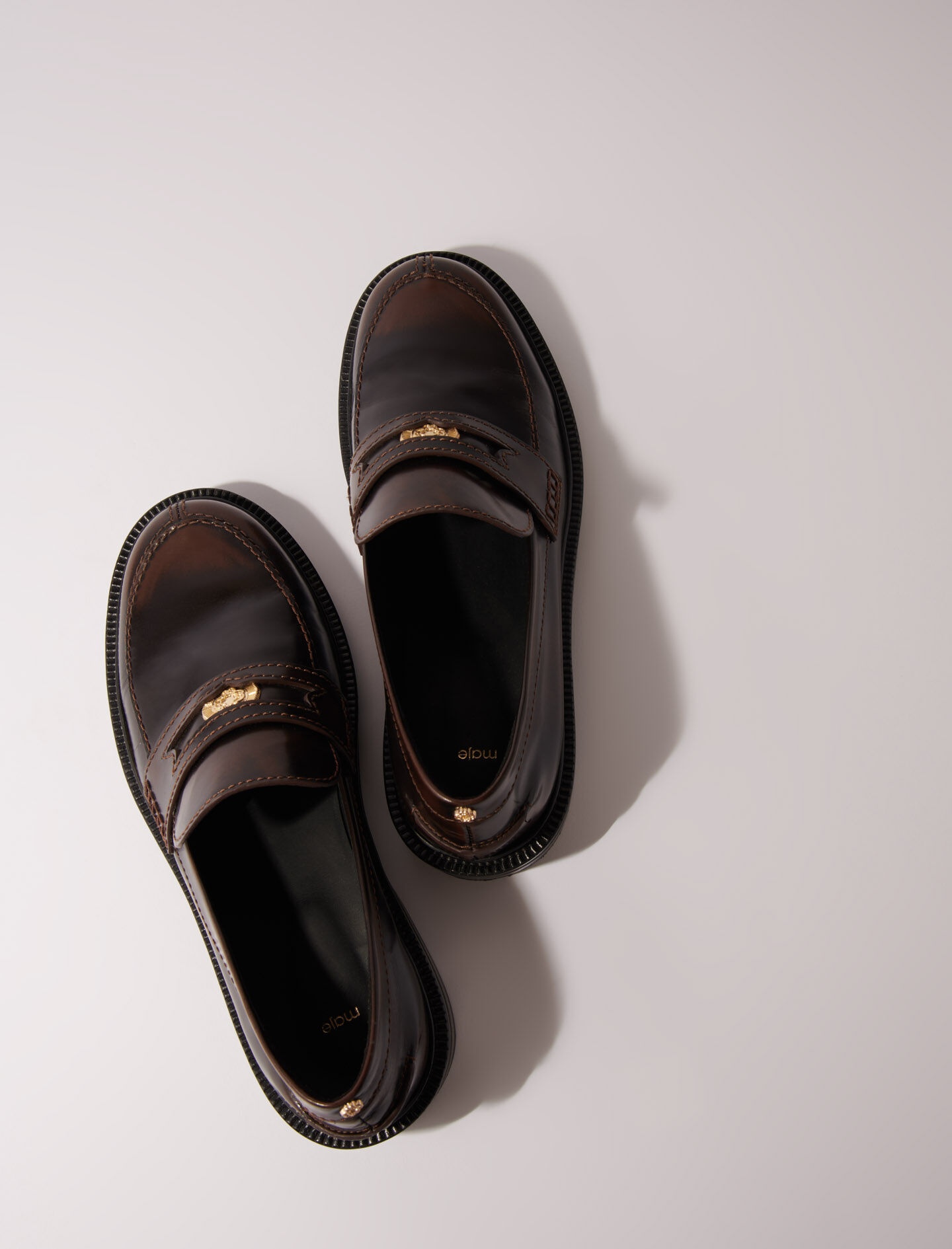 Brushed leather loafers - 4
