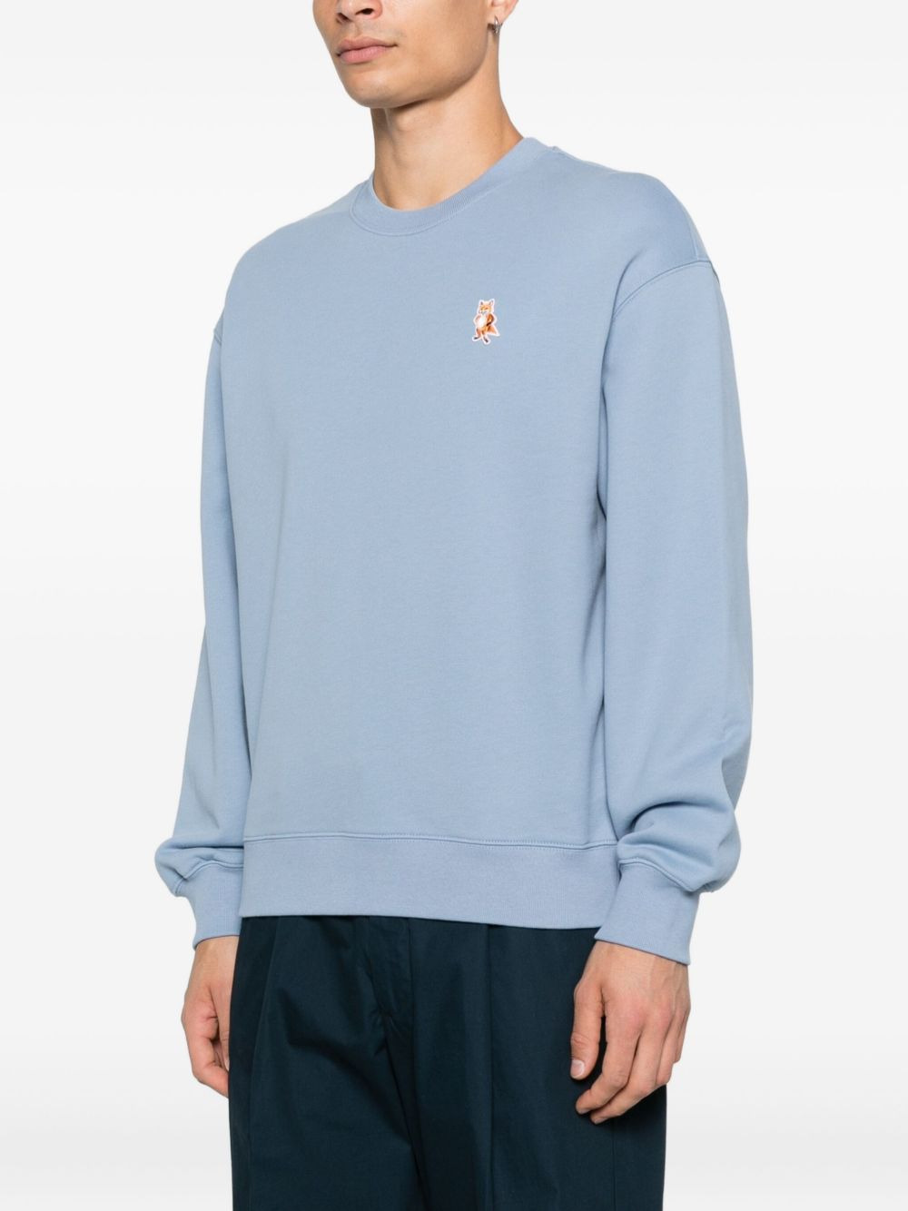 fox-embroidered cotton sweatshirt - 3