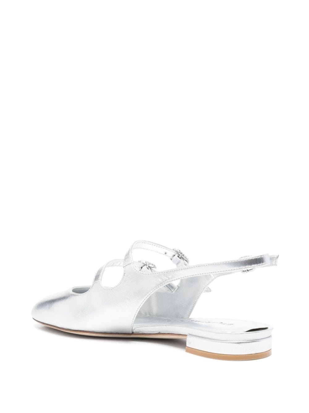 laminated-leather ballerina shoes - 3