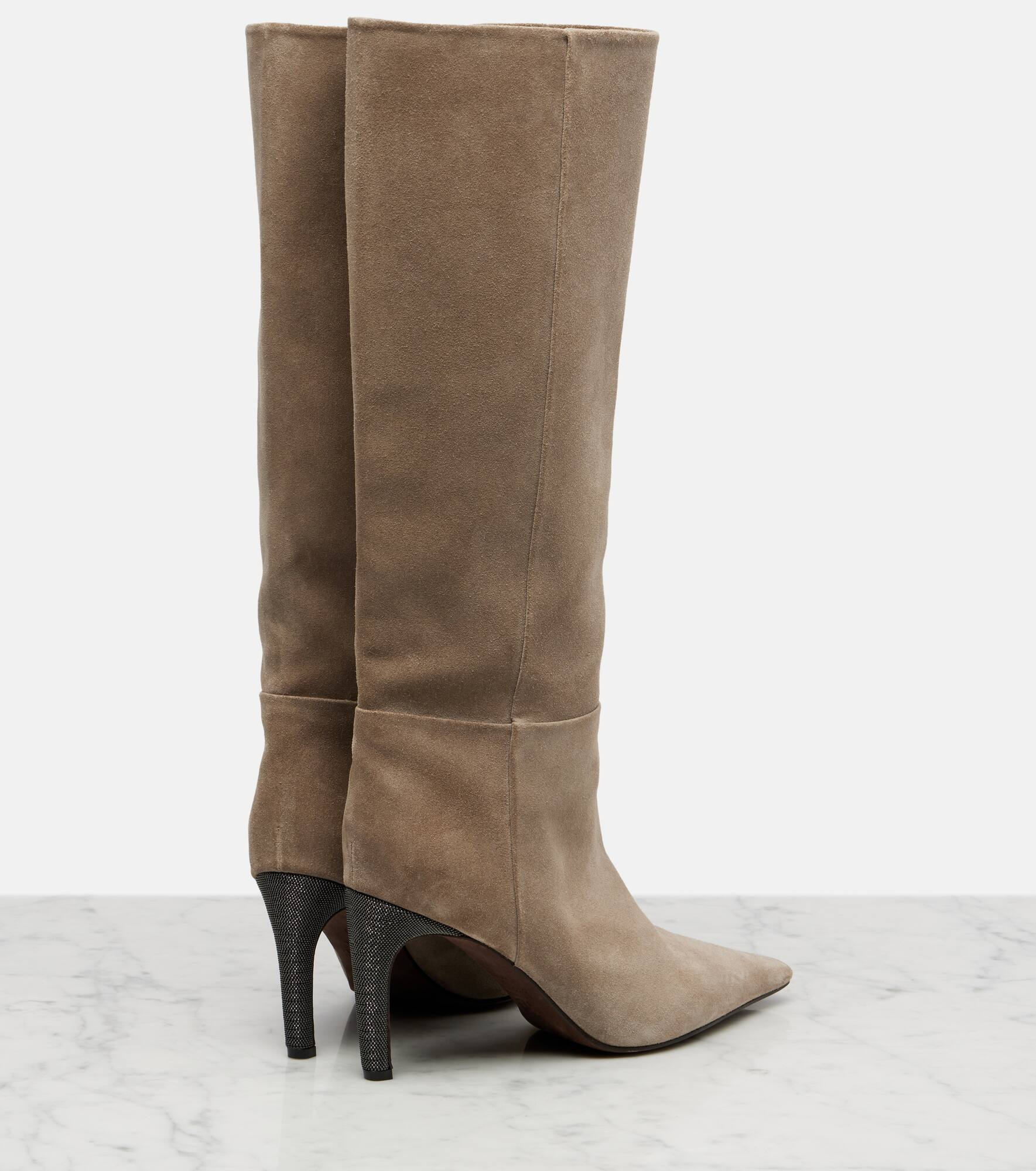 Monili suede knee-high boots - 2
