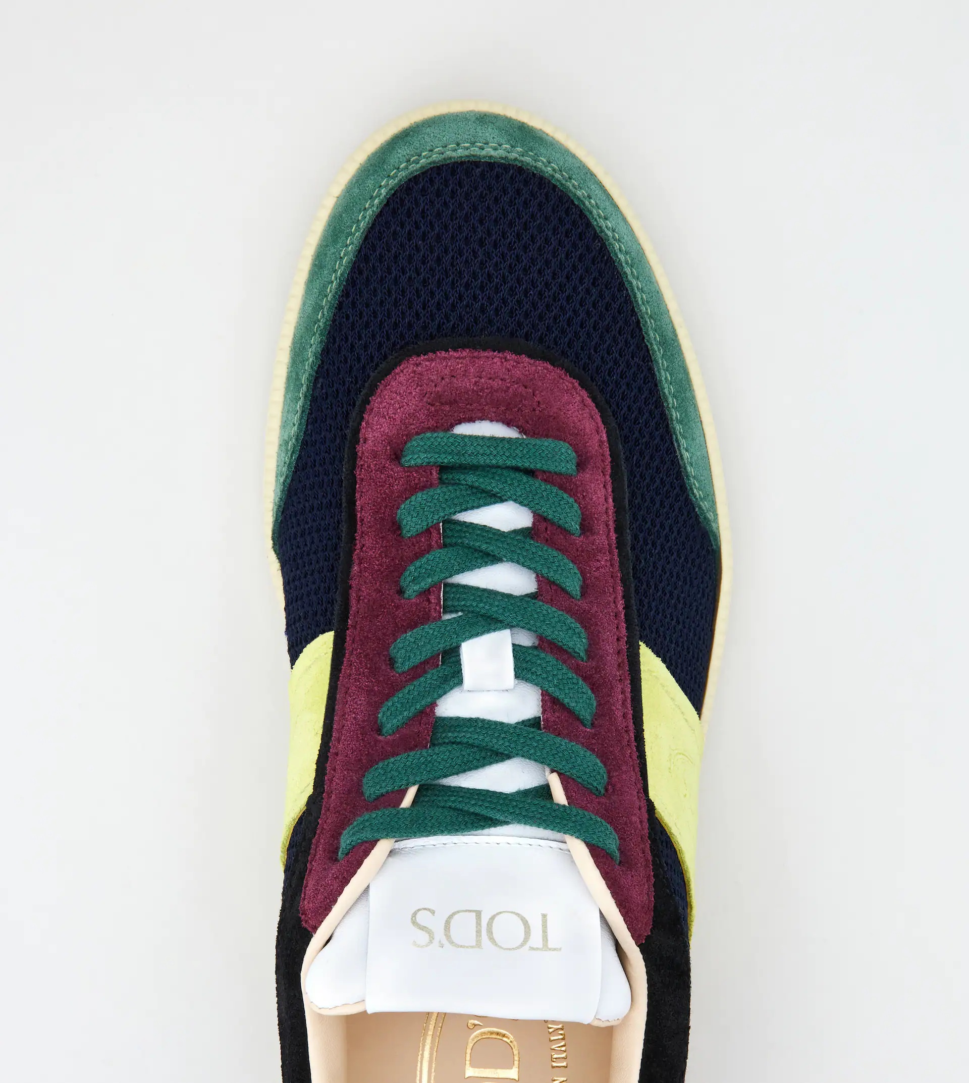 TOD'S TABS SNEAKERS IN SUEDE AND TECHNICAL FABRIC - GREEN, BLUE, BURGUNDY - 4
