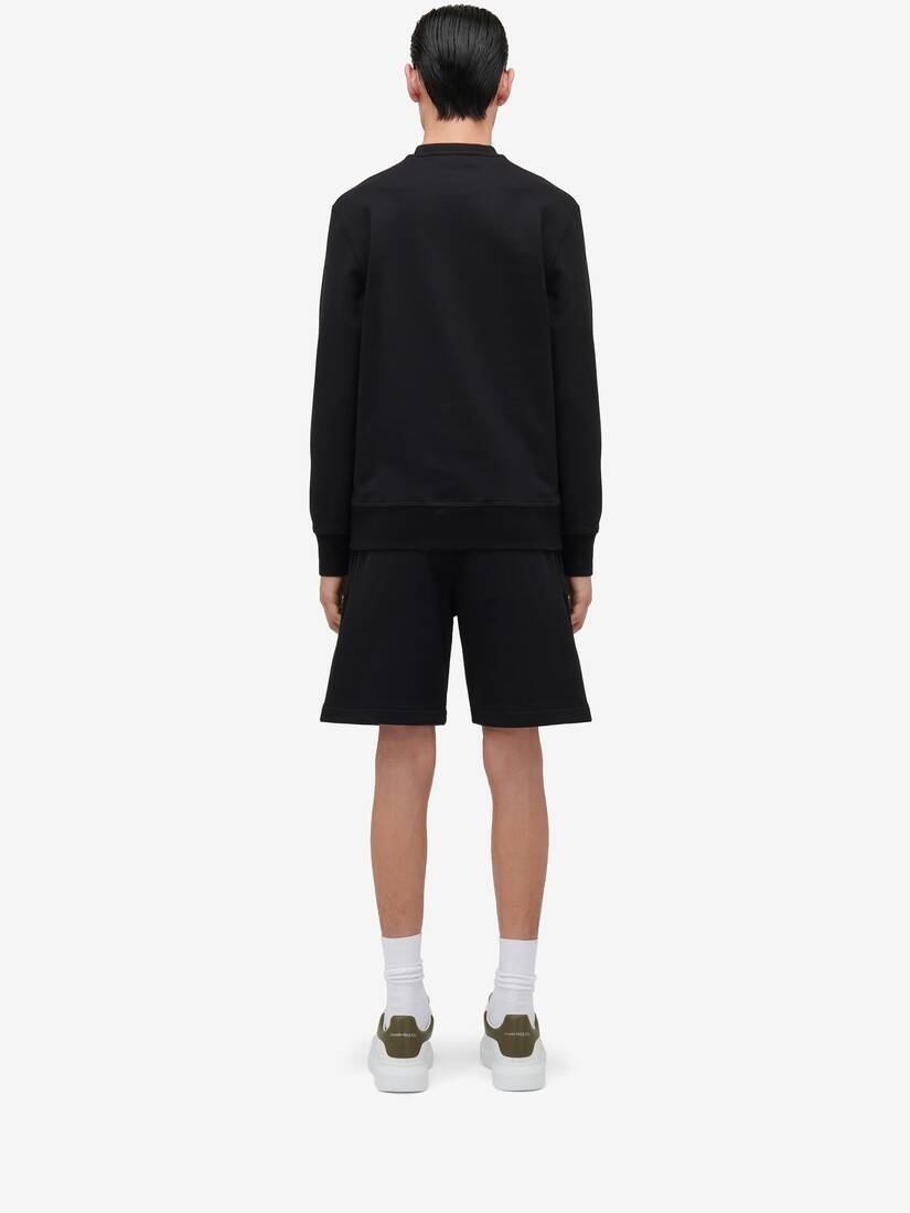 Men's Warped Logo Sweatshirt in Black - 4