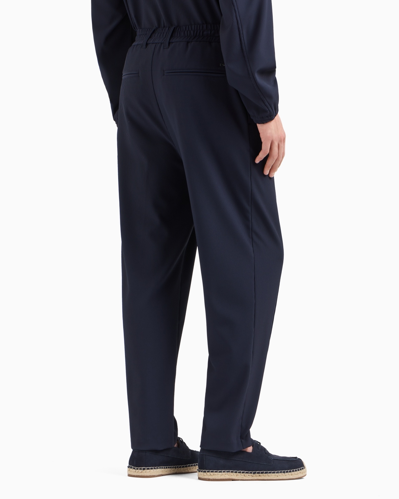 CANNETÉ-EFFECT STRETCH NYLON TROUSERS WITH RIBS - 3