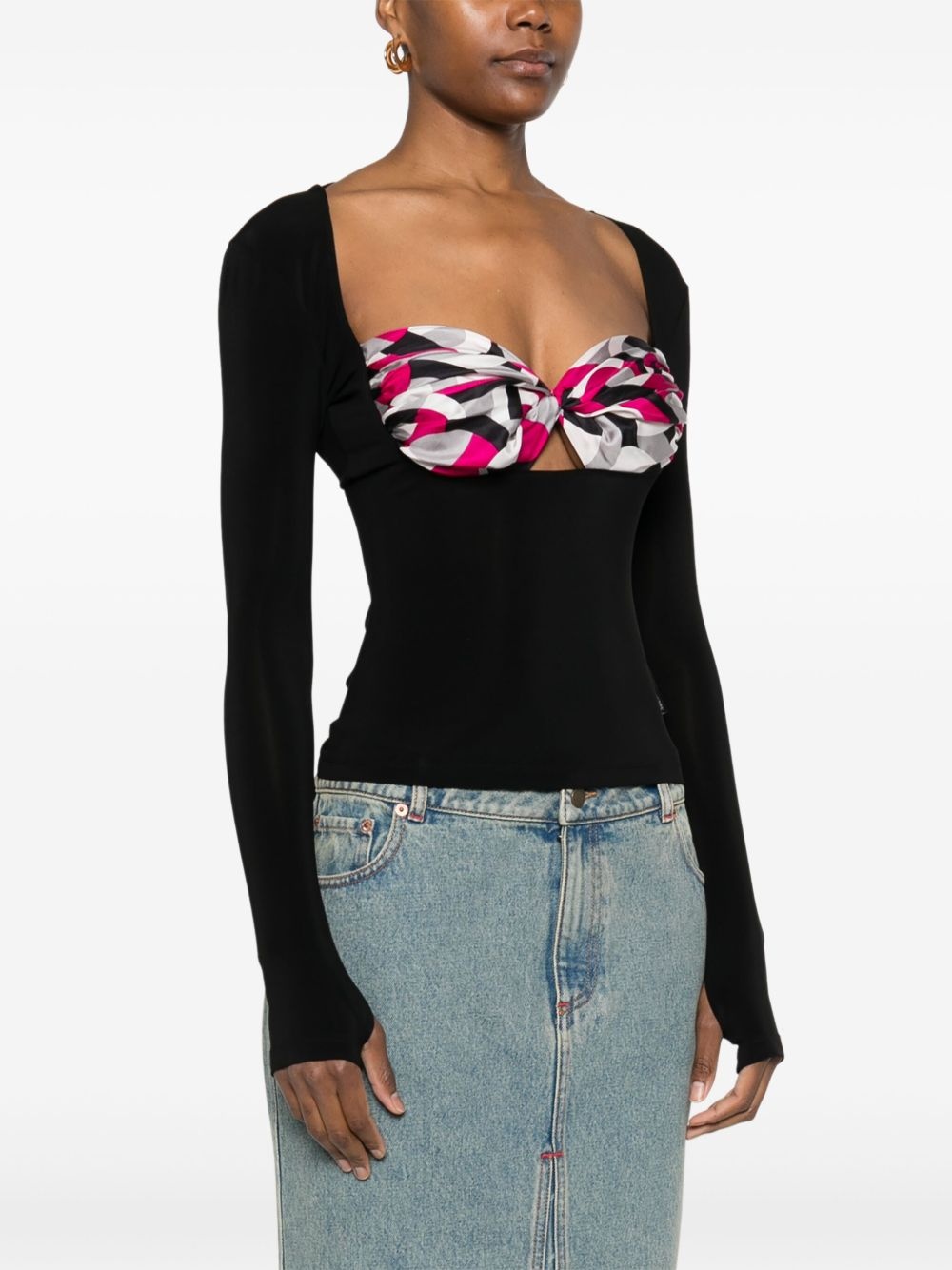 scarf-detailing blouse - 3