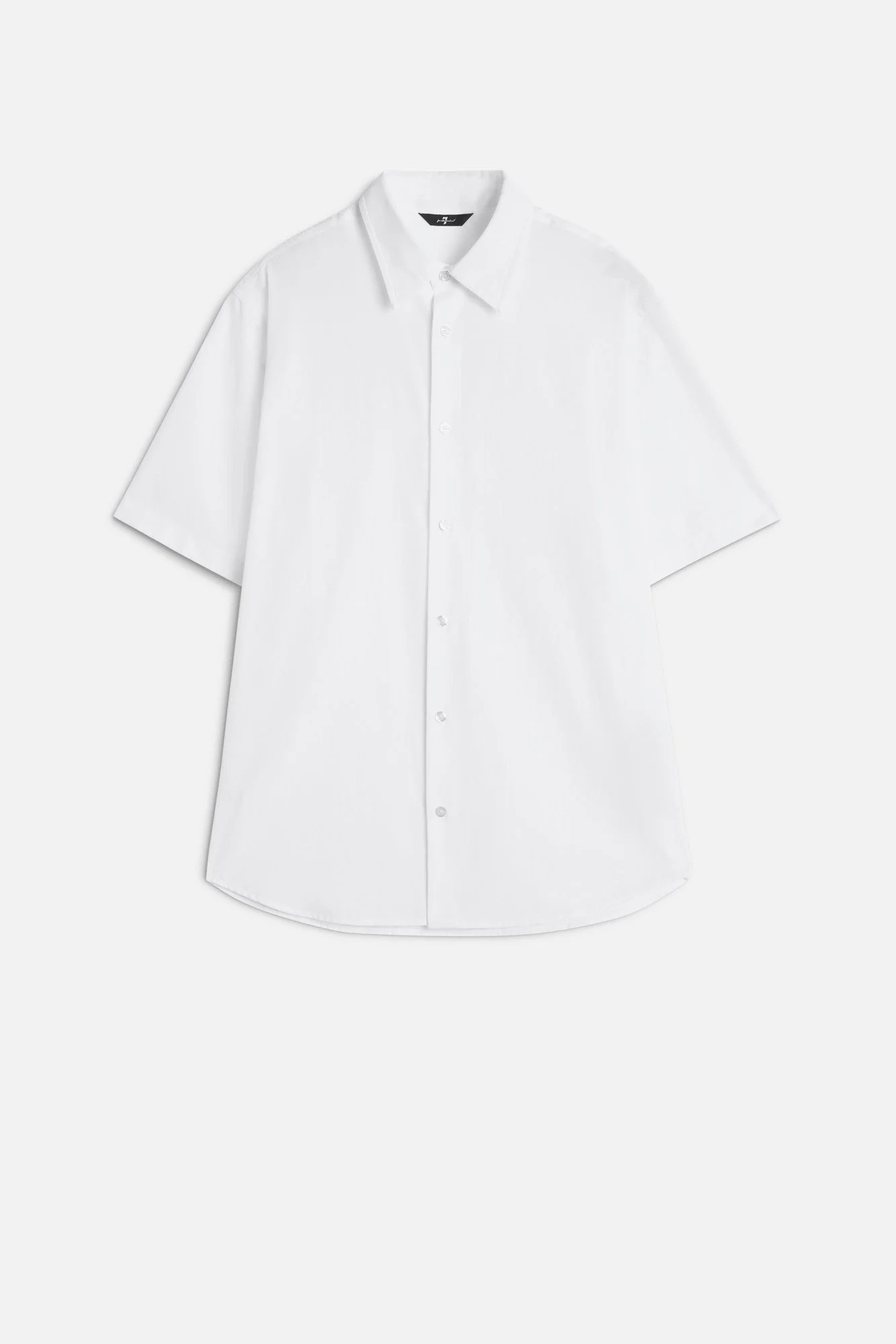 Short Sleeve Poplin Shirt in White - 1