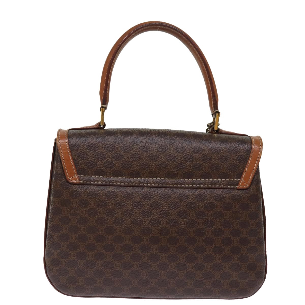 CELINE Macadam Canvas Hand Bag Pvc Brown - 3