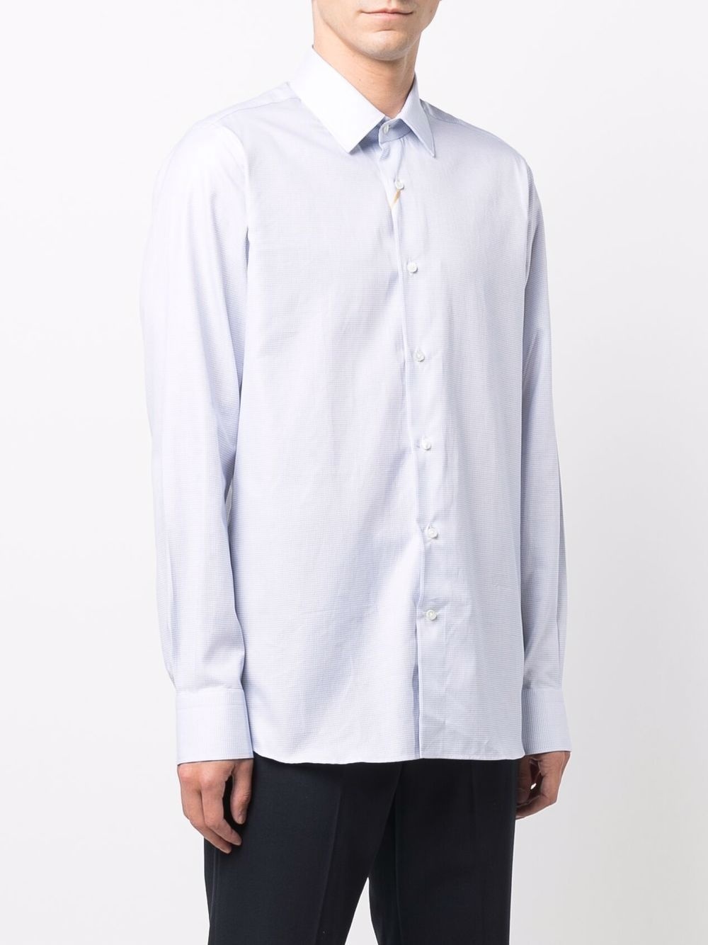 fine-check cotton shirt - 3