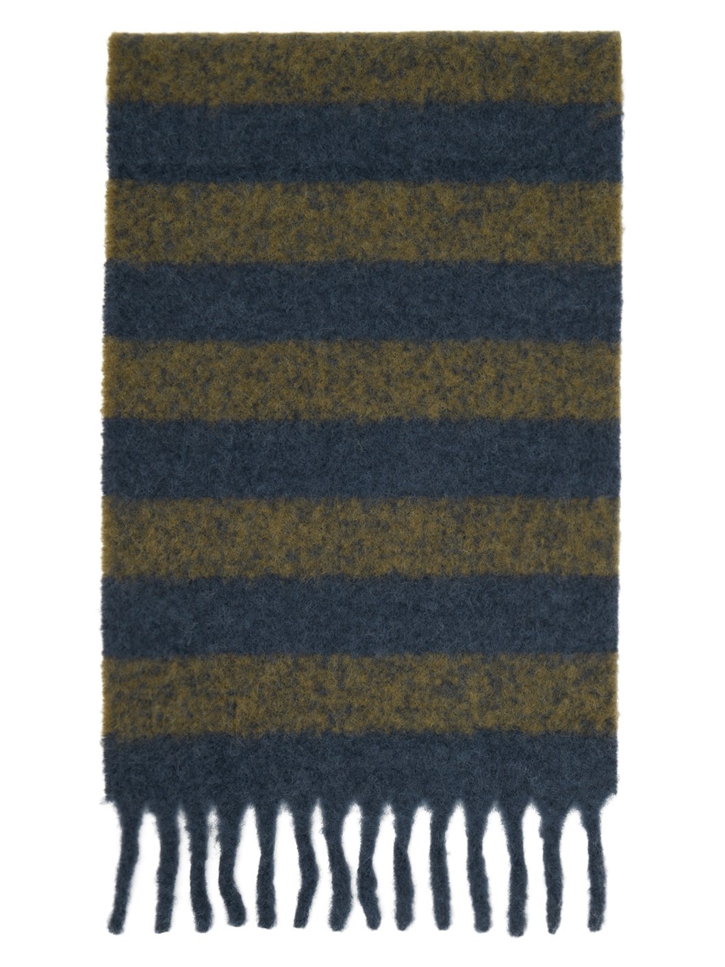 Navy & Green Striped Scarf - 2