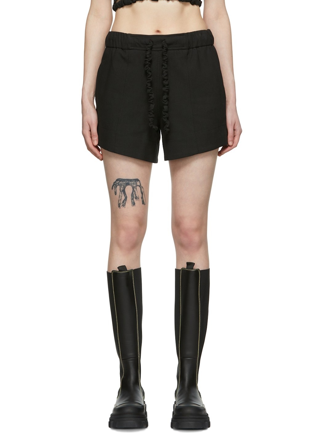 Black Organic Cotton Shorts - 1