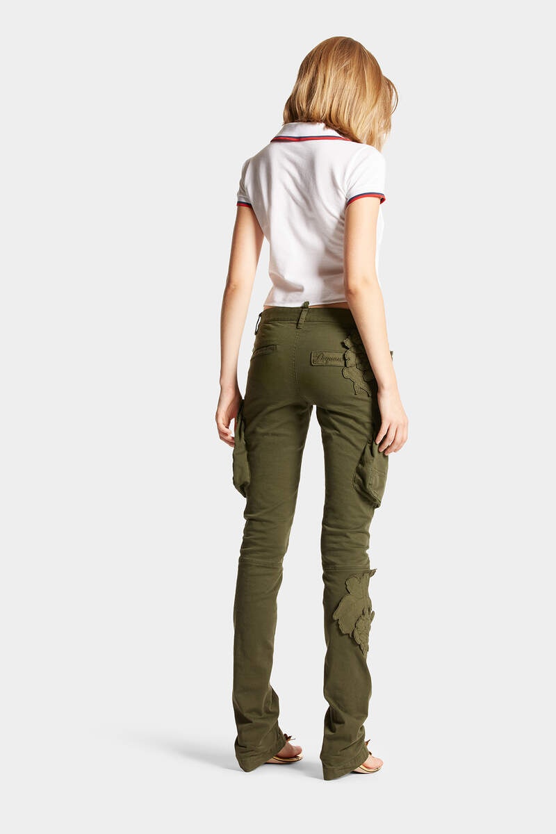 BLOSSOM PATCH FLARE SEXY CARGO PANTS - 4