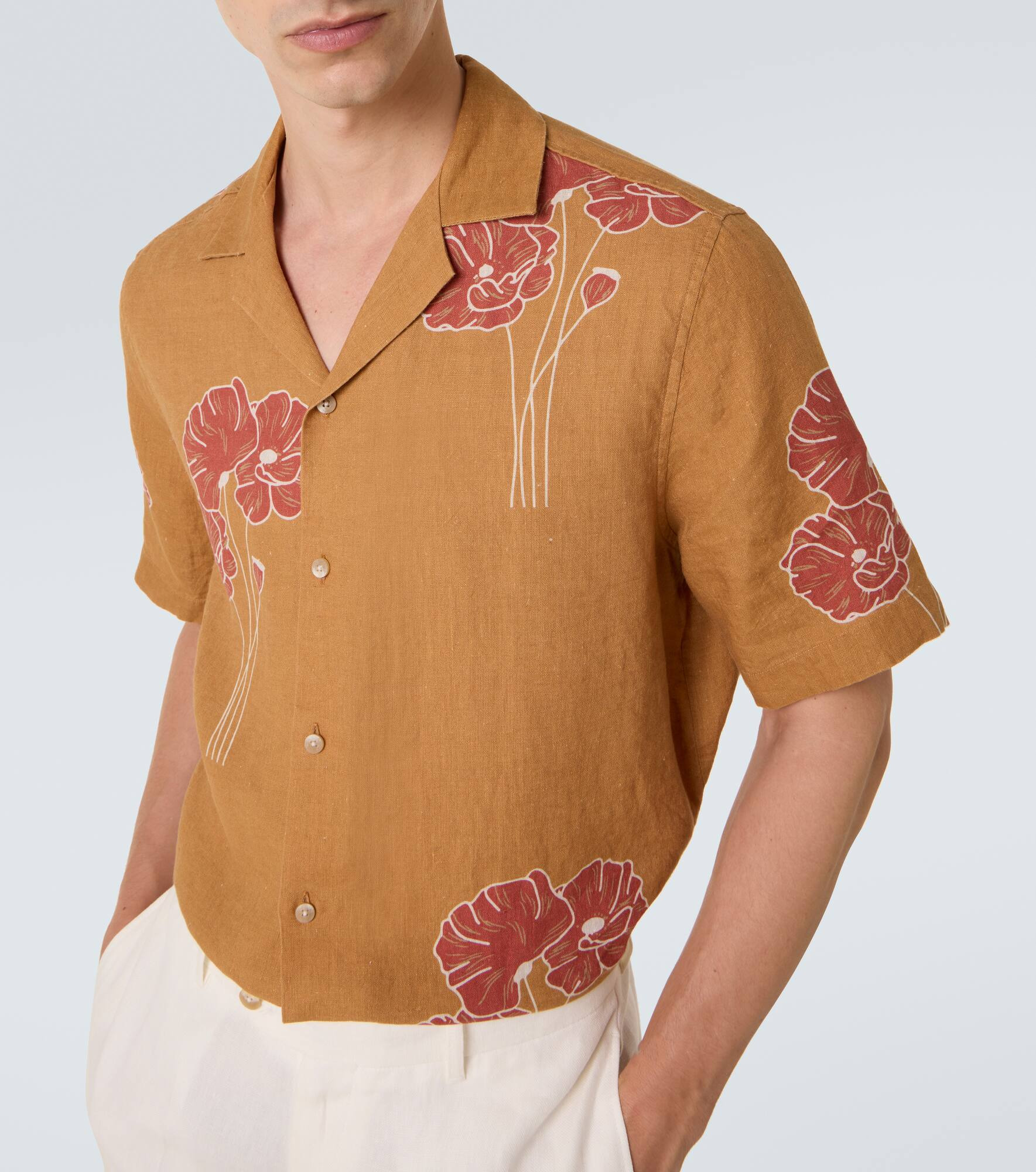 Roberto floral linen bowling shirt - 5