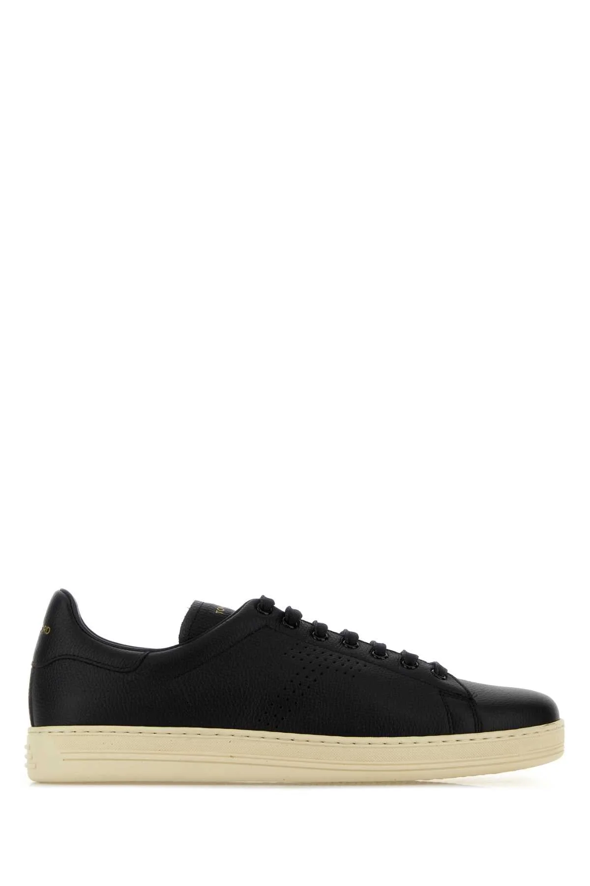Tom Ford Men Black Leather Warwick Sneakers - 1
