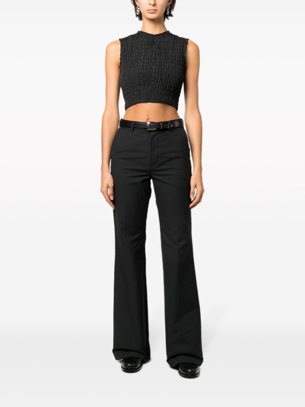 smock-detail crop top - 2