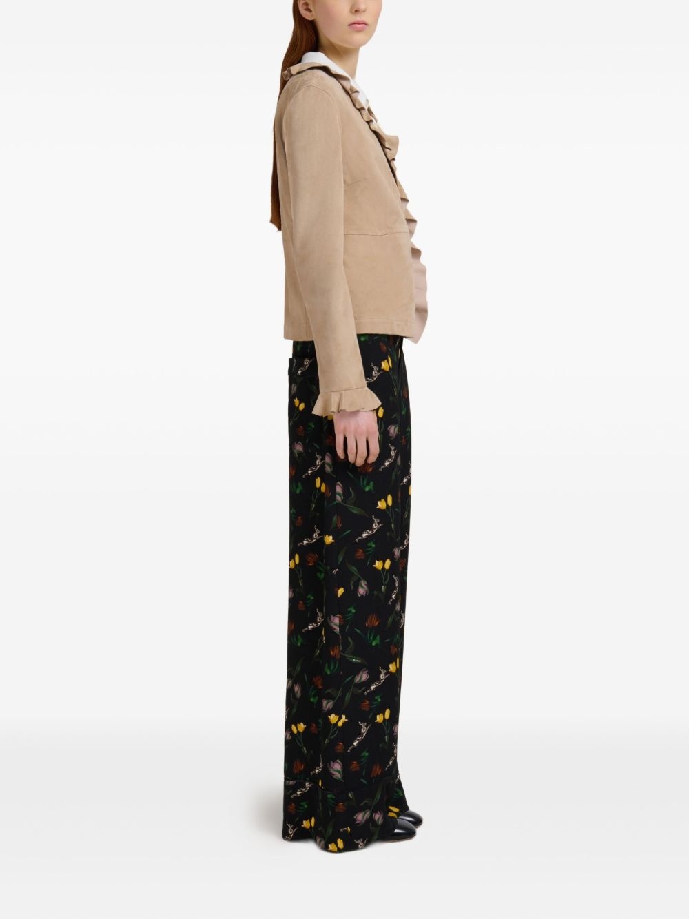 floral-print wide-leg trousers - 3