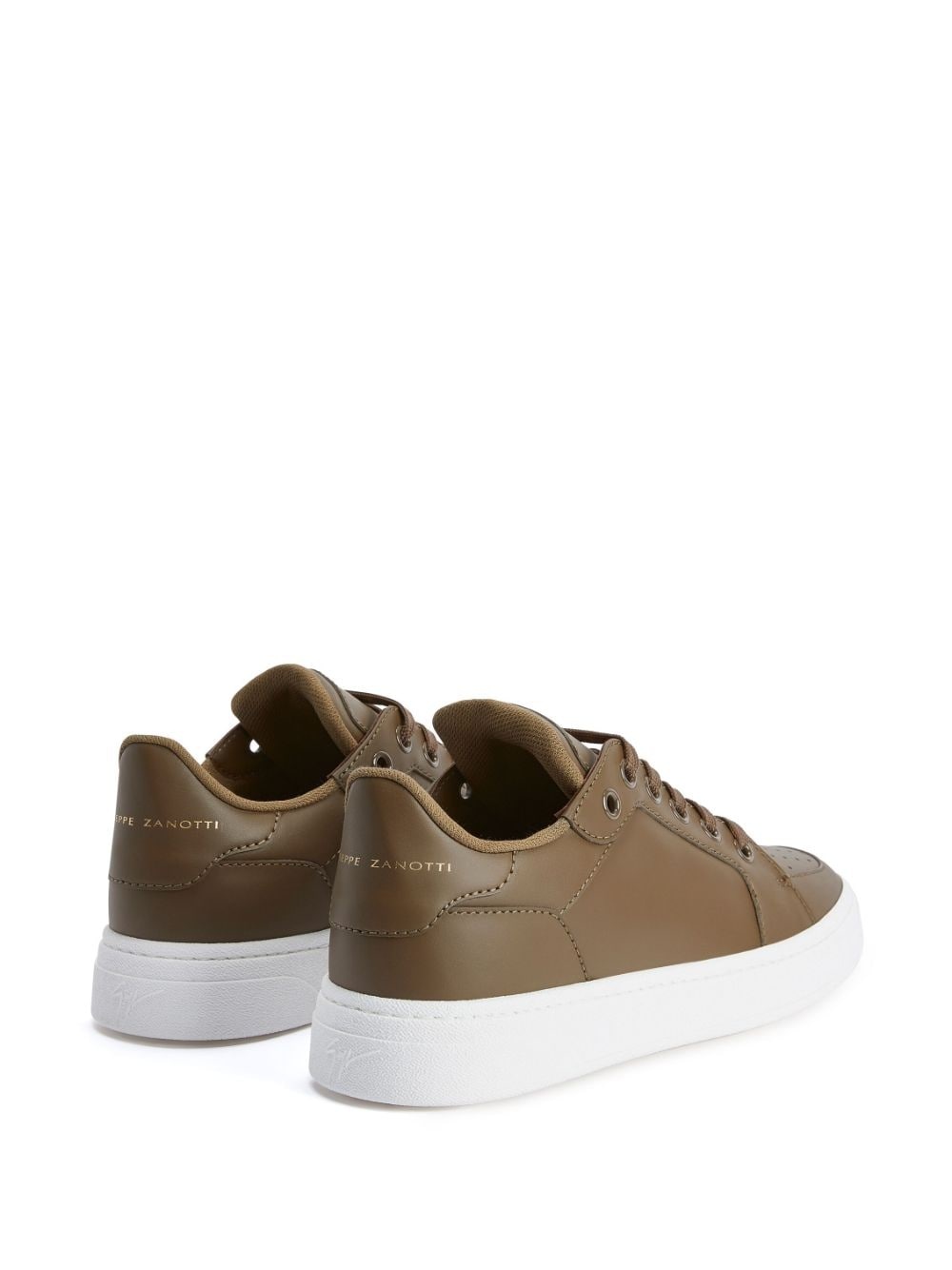 leather lace-up sneakers - 3