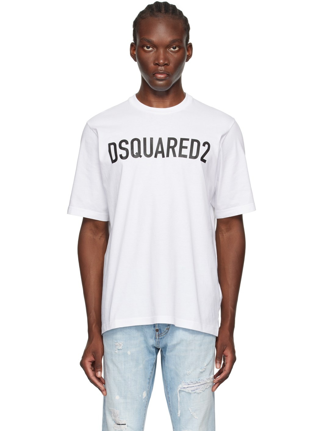 White Loose Fit T-Shirt - 1