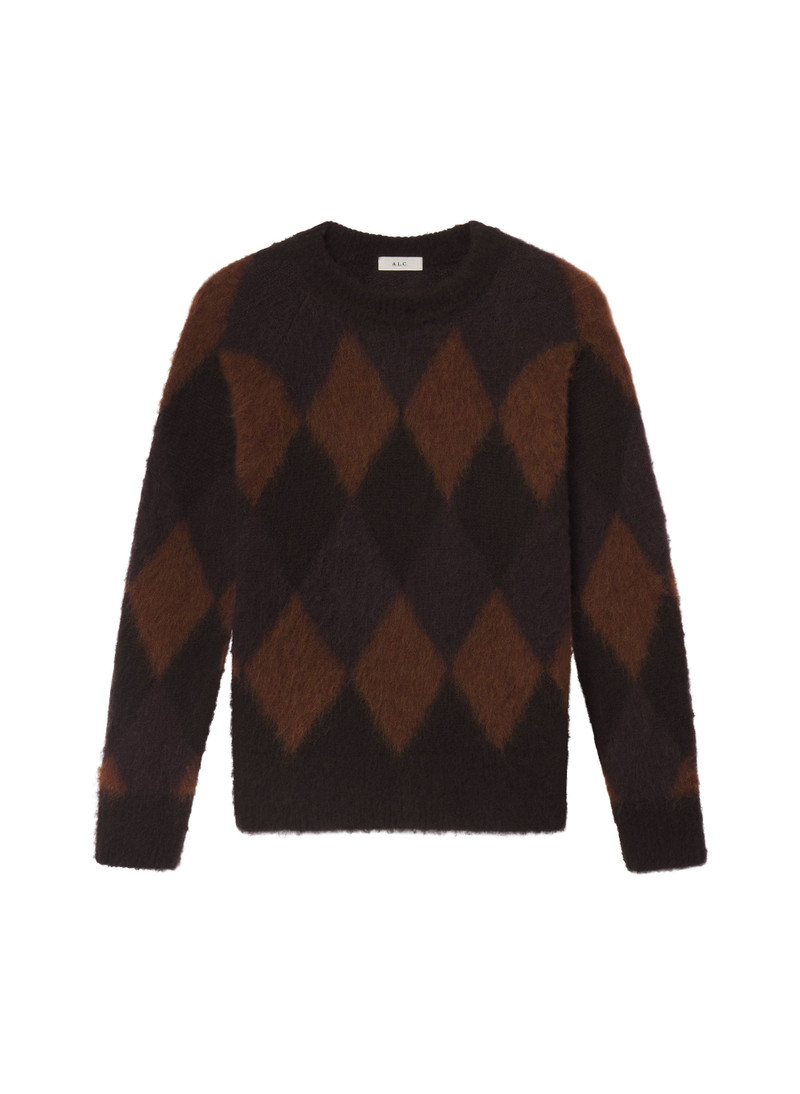 Ezra Brushed Alpaca Argyle Sweater 1