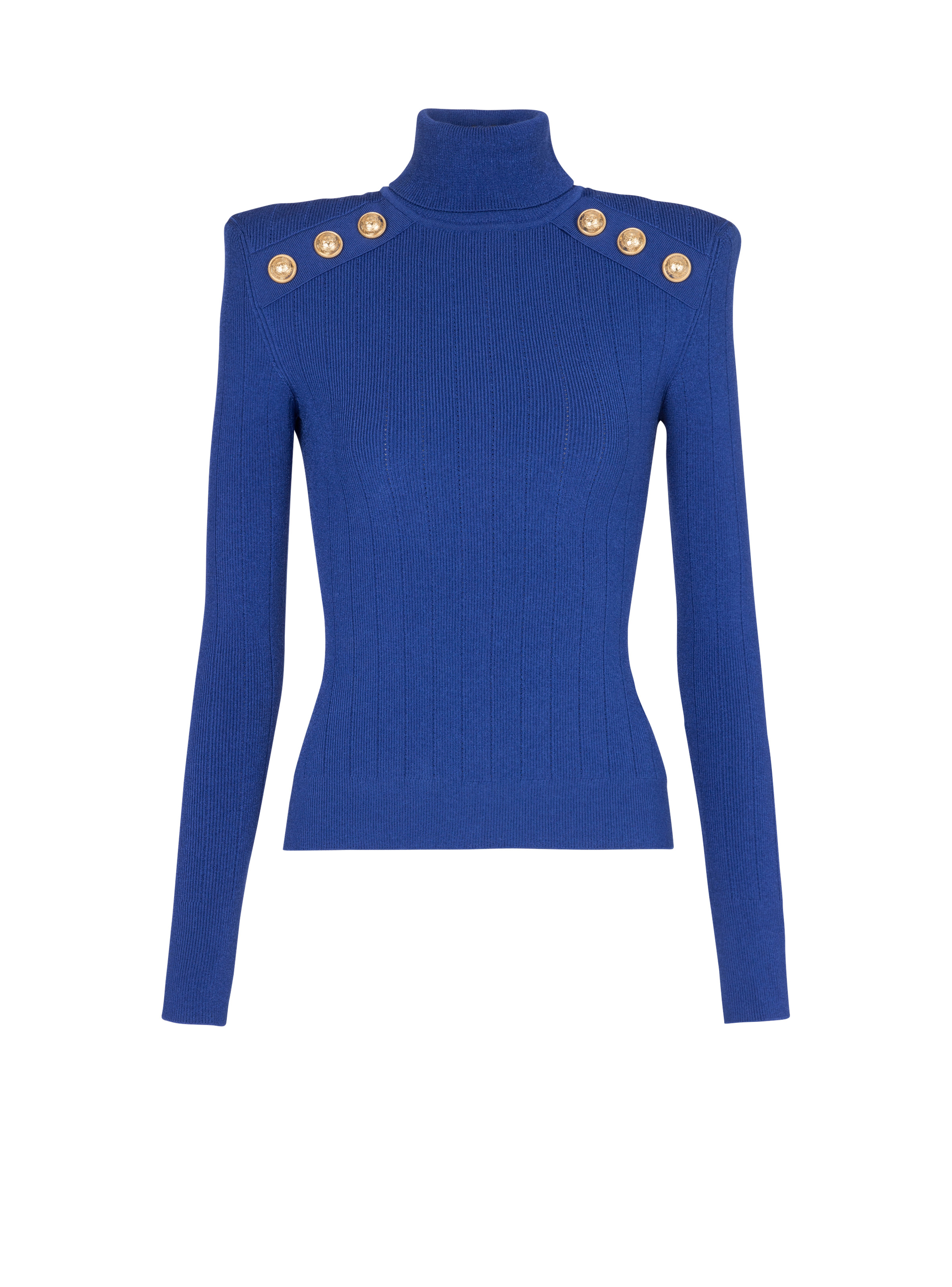 Knit jumper with gold buttons - 1