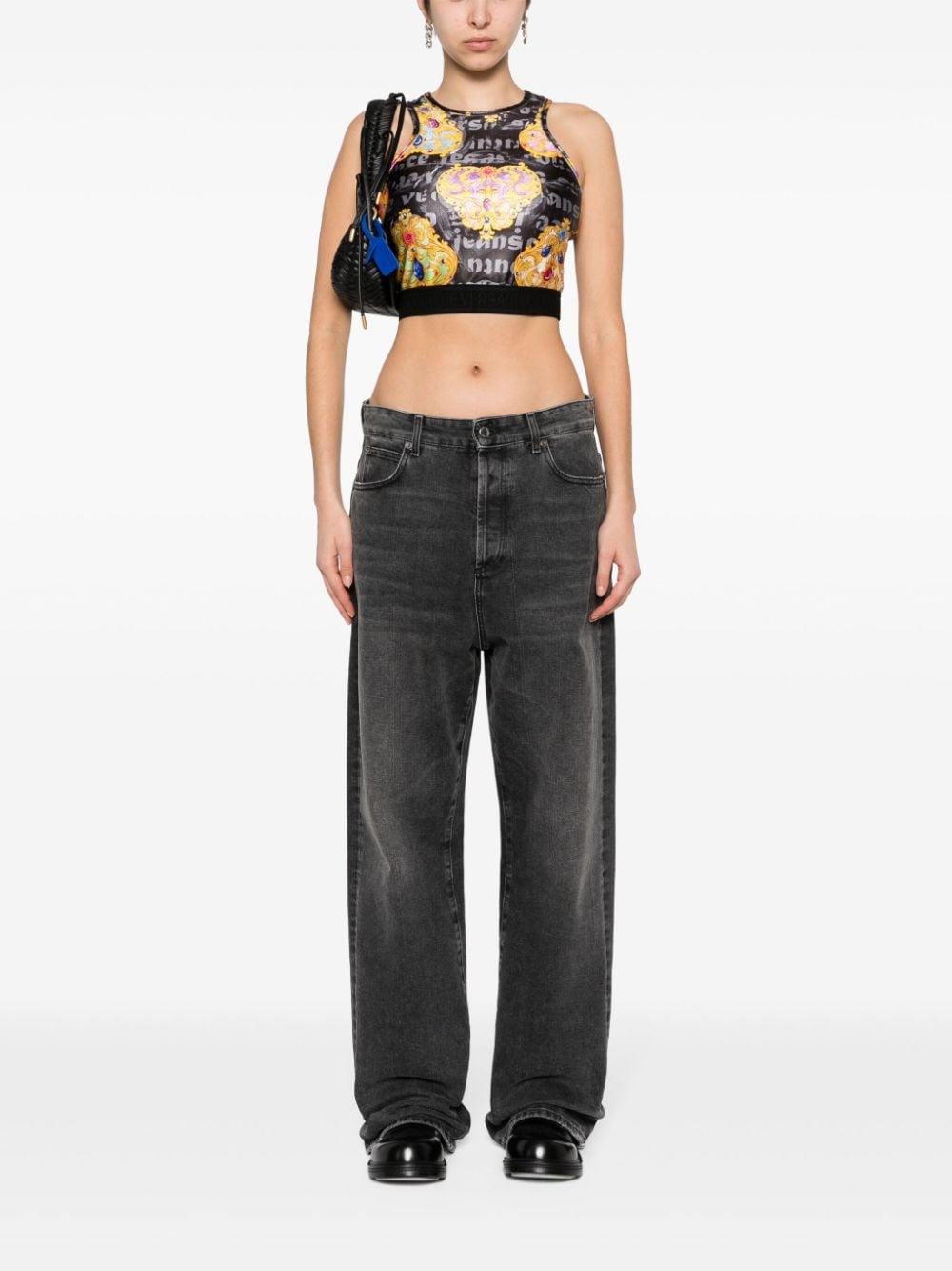 printed cropped top - 2