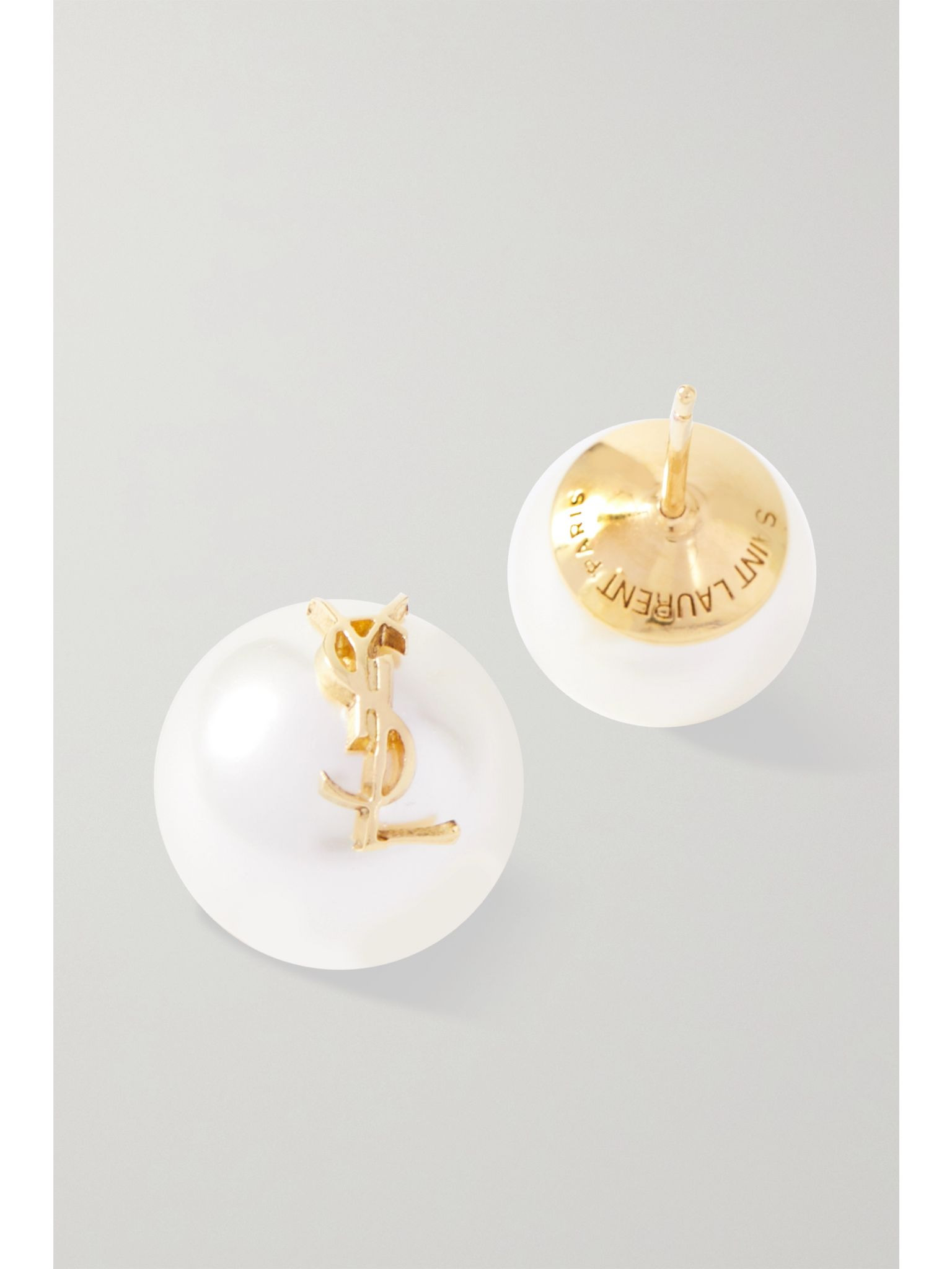 Gold-tone faux pearl earrings Gold - 4