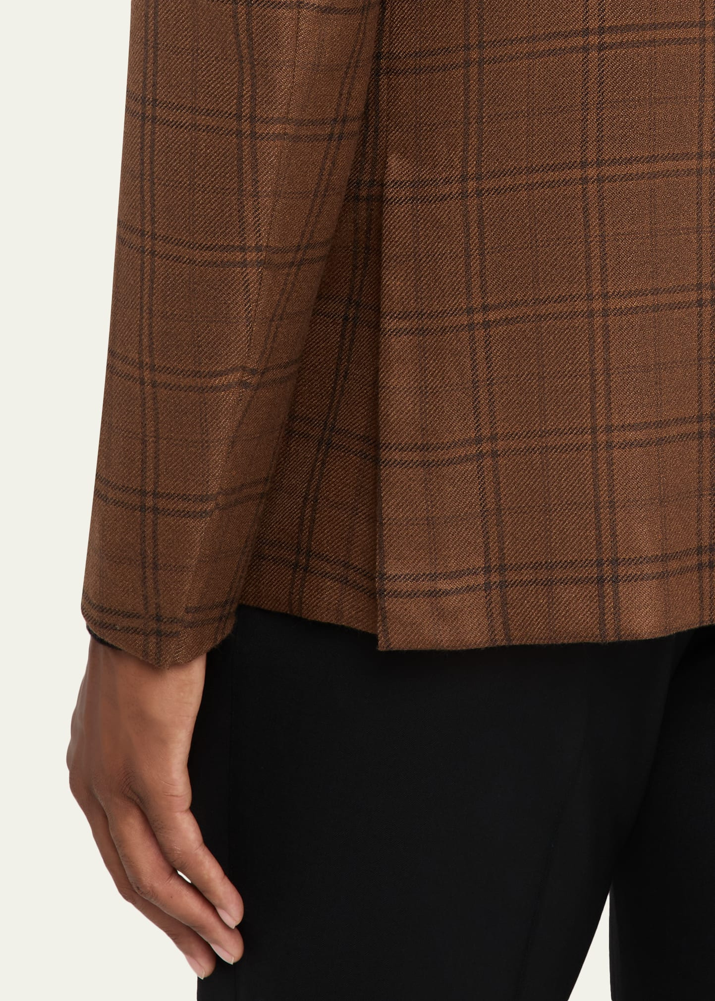 Men's Cashmere and Silk Plaid Single-Breasted Sport Coat - 8