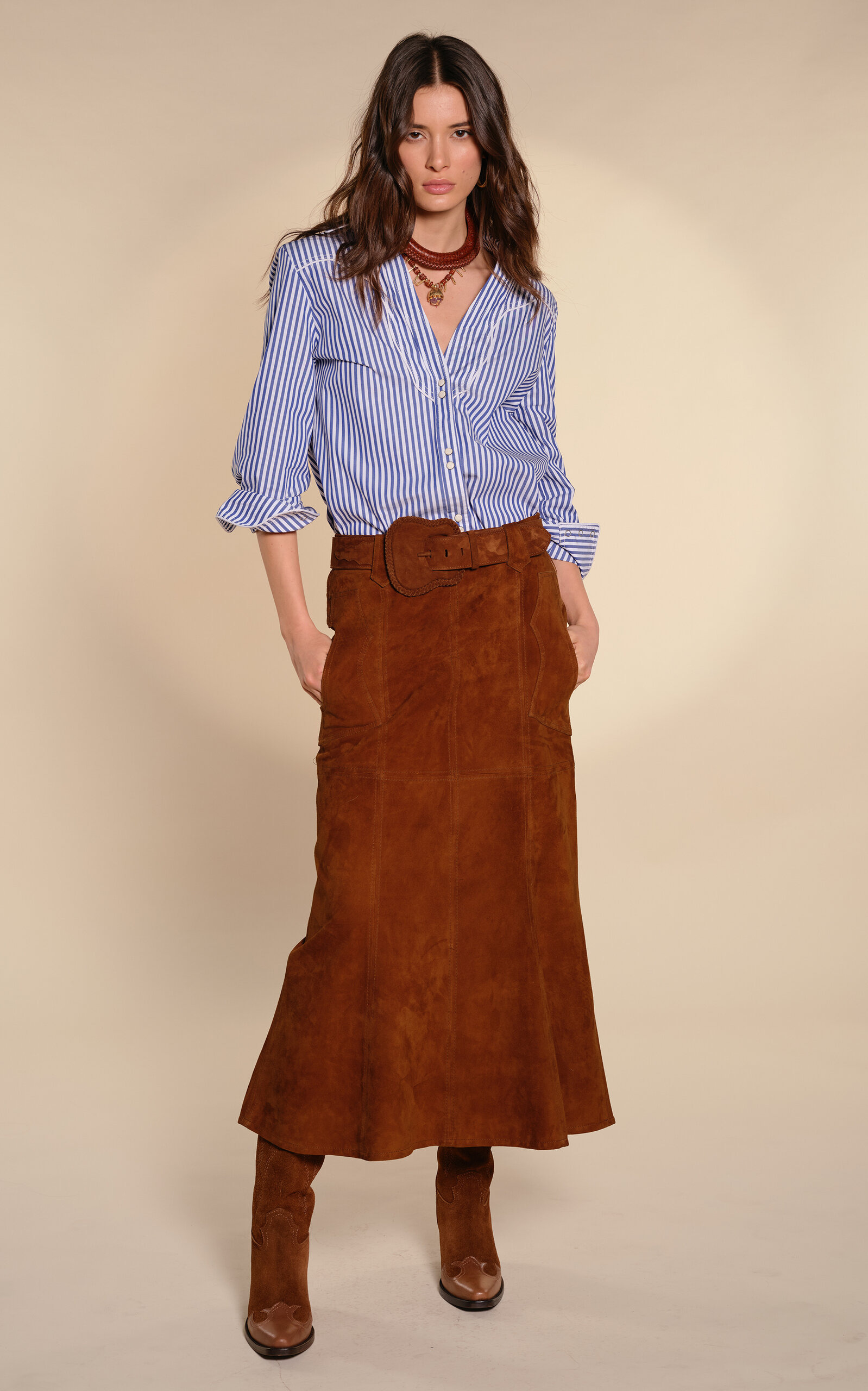 Charro Majesty Suede Belt brown - 2