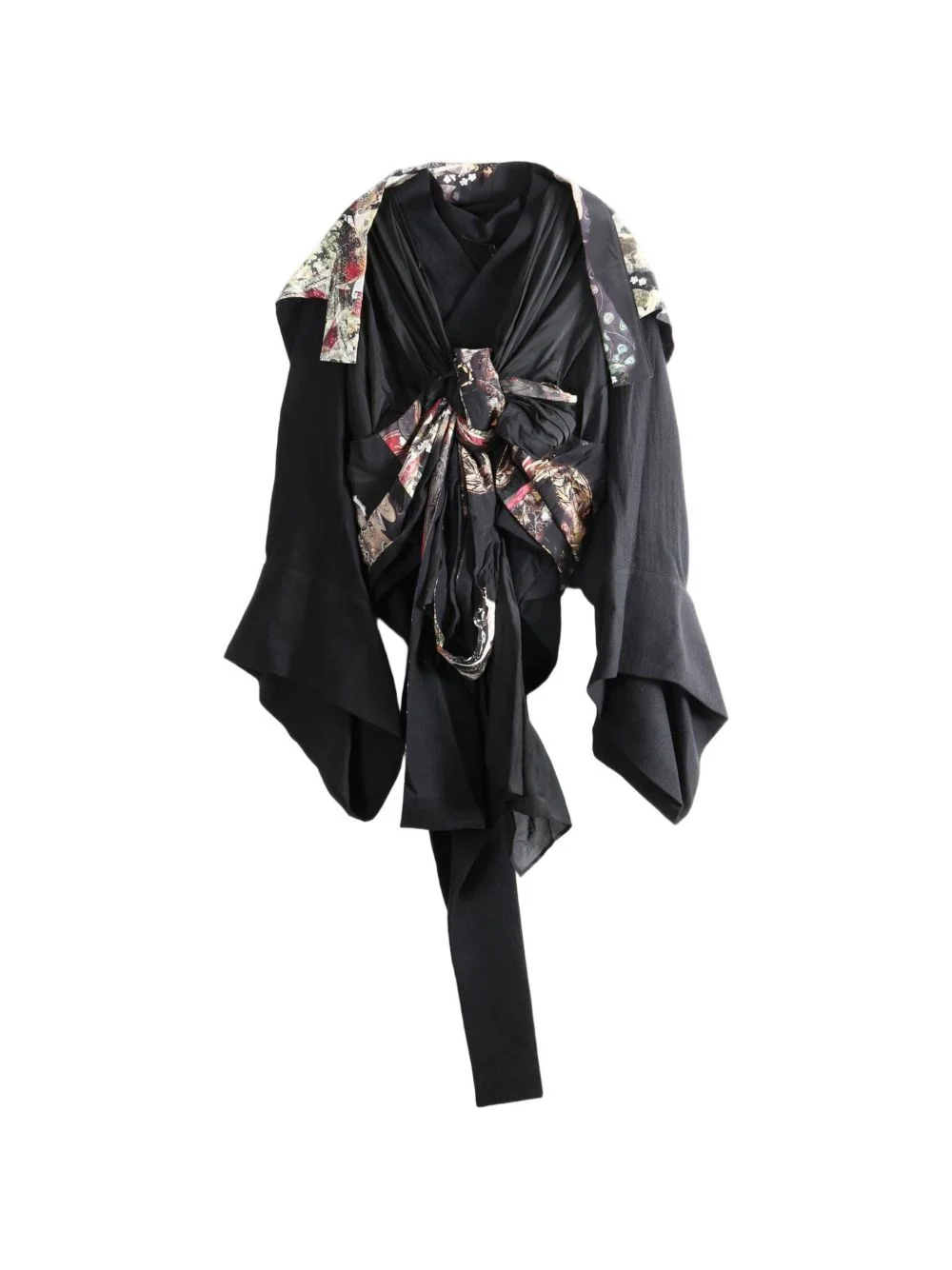 graphic-print draped jacket - 1
