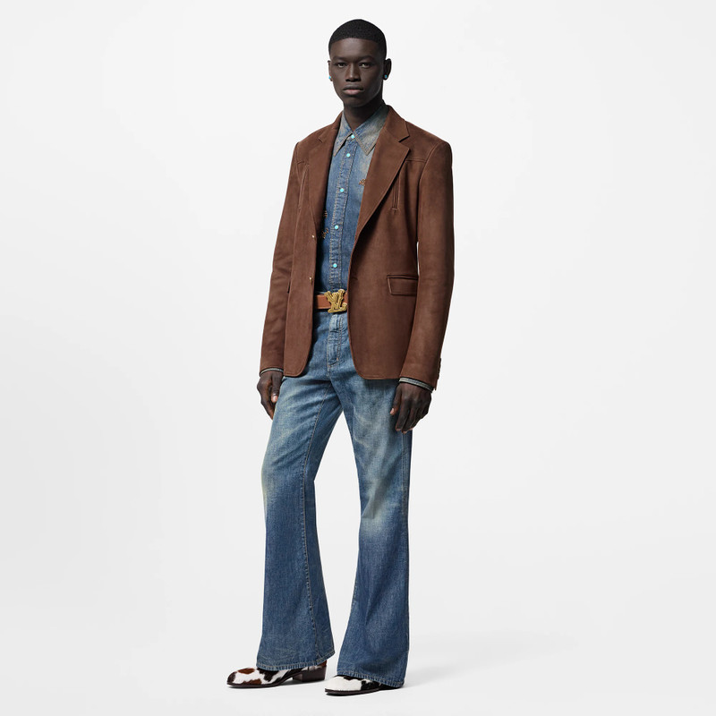 Louis Vuitton Single-Breasted Nubuck Leather Jacket outlook