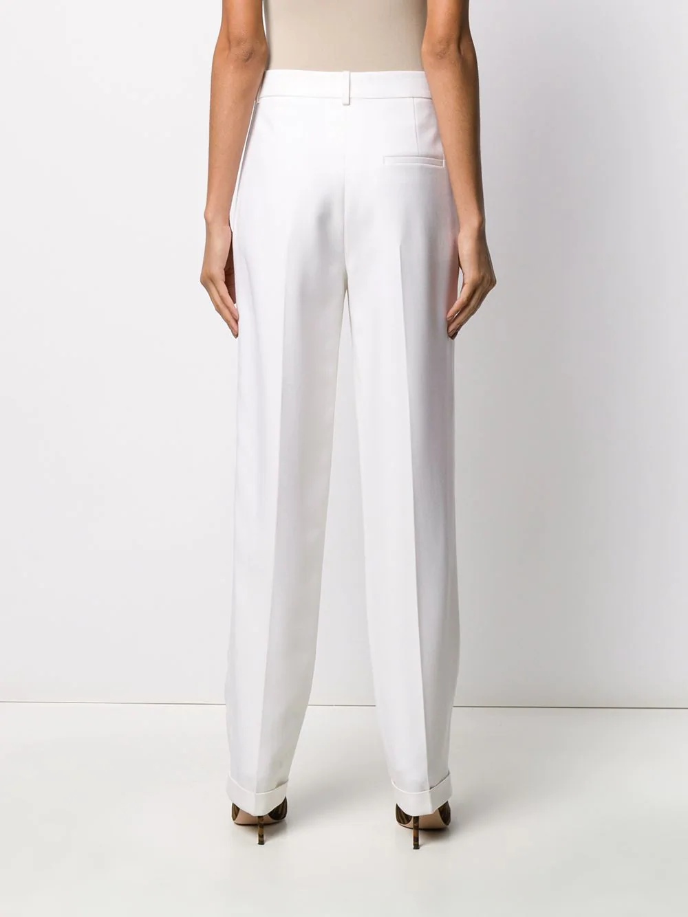 high-rise straight-leg tailored trousers - 4