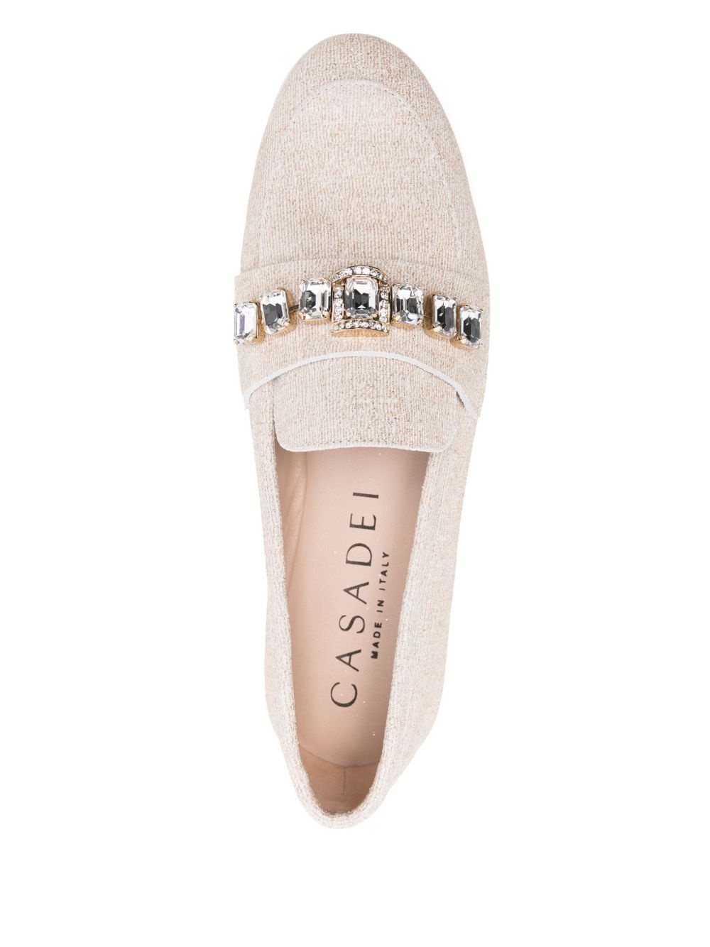 crystal-embellished loafers - 4