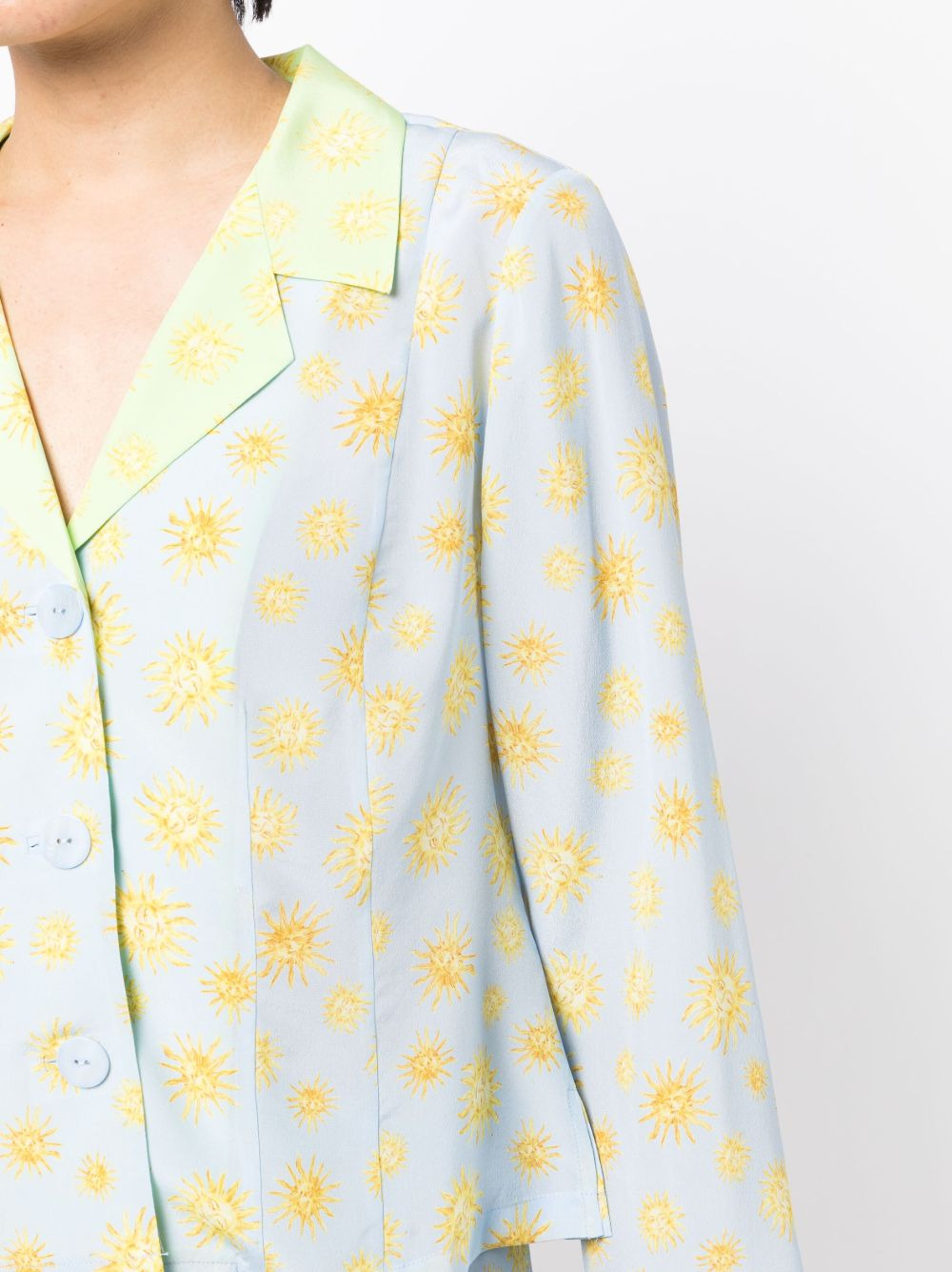 sun-motif silk shirt - 5