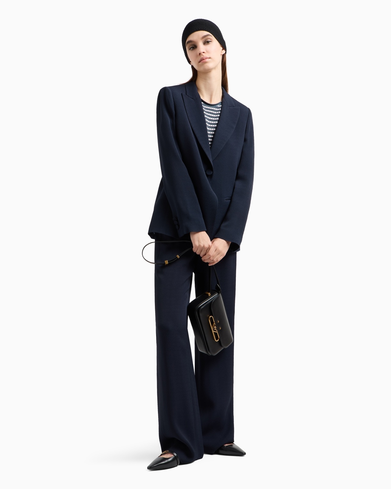 ICON CHEVRON ACETATE-BLEND GATHERED-WAIST TROUSERS - 4