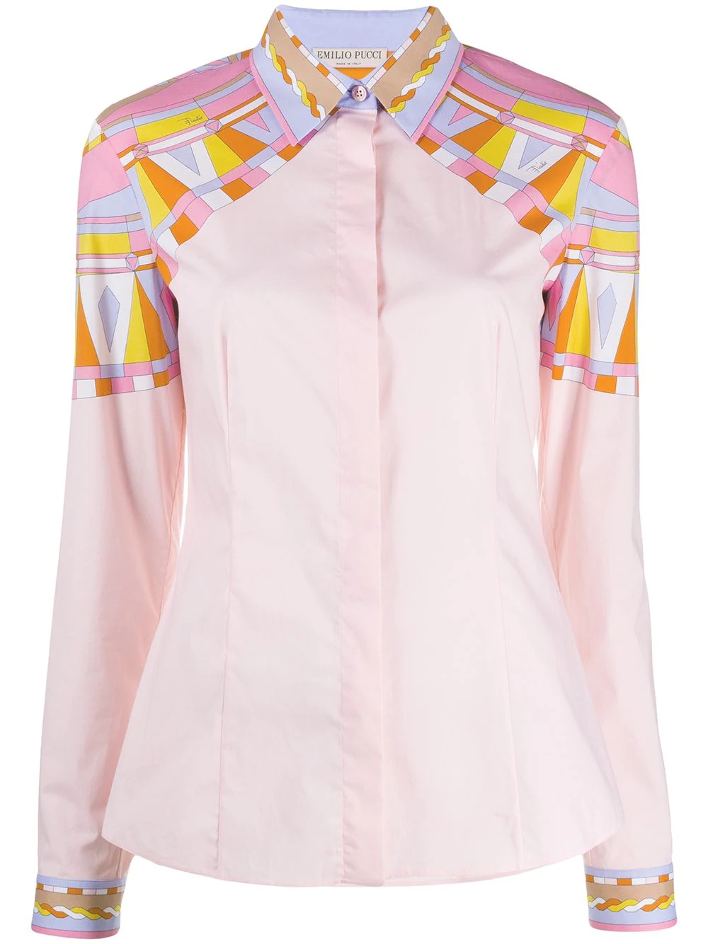 geometric print shirt - 1