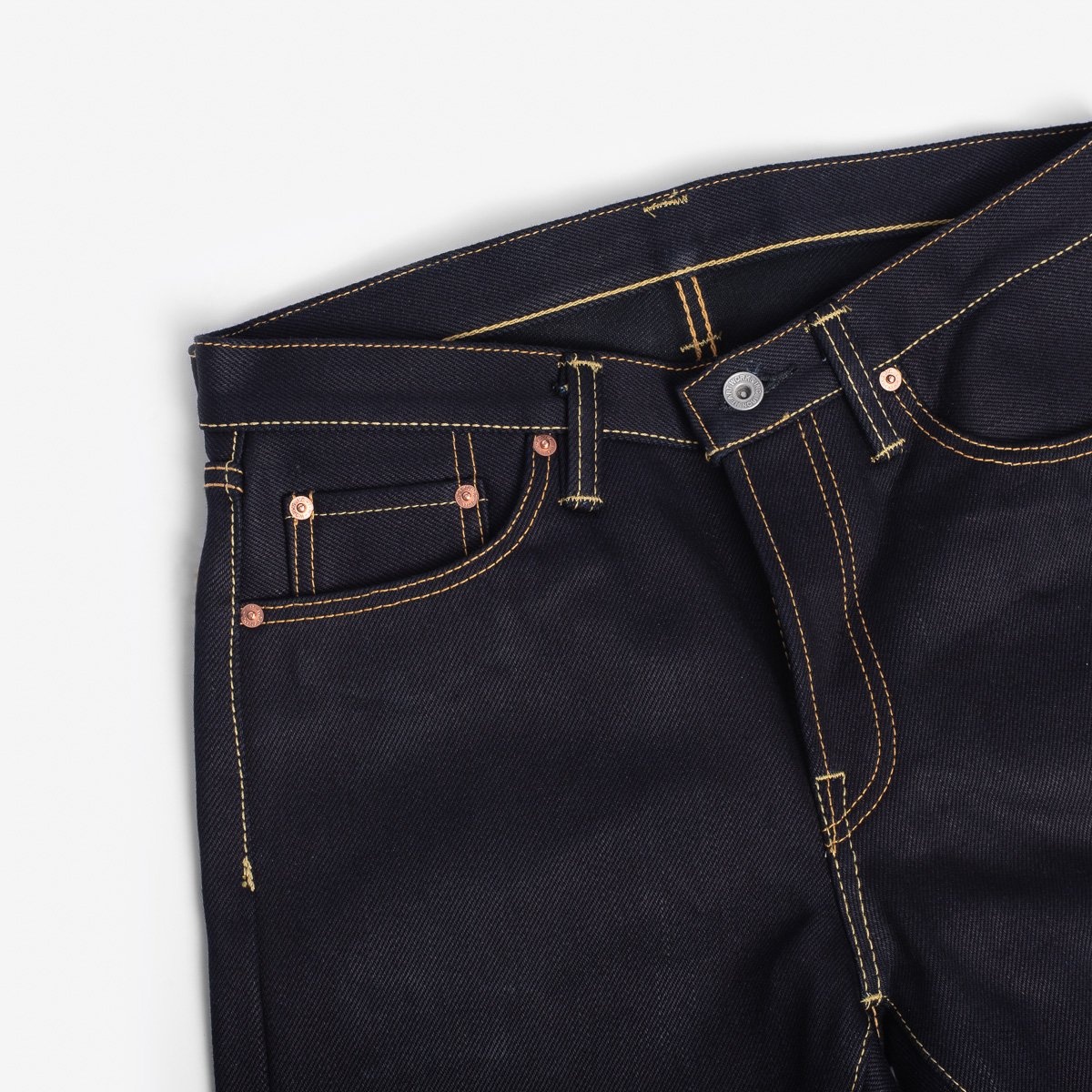 IH-555-XHSib 25oz Selvedge Denim Super Slim Cut Jeans - Indigo/Black - 6