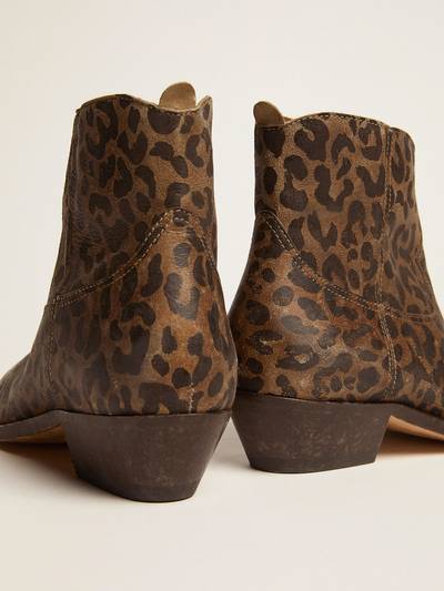Golden Goose Women's leather ankle boots with leopard print outlook