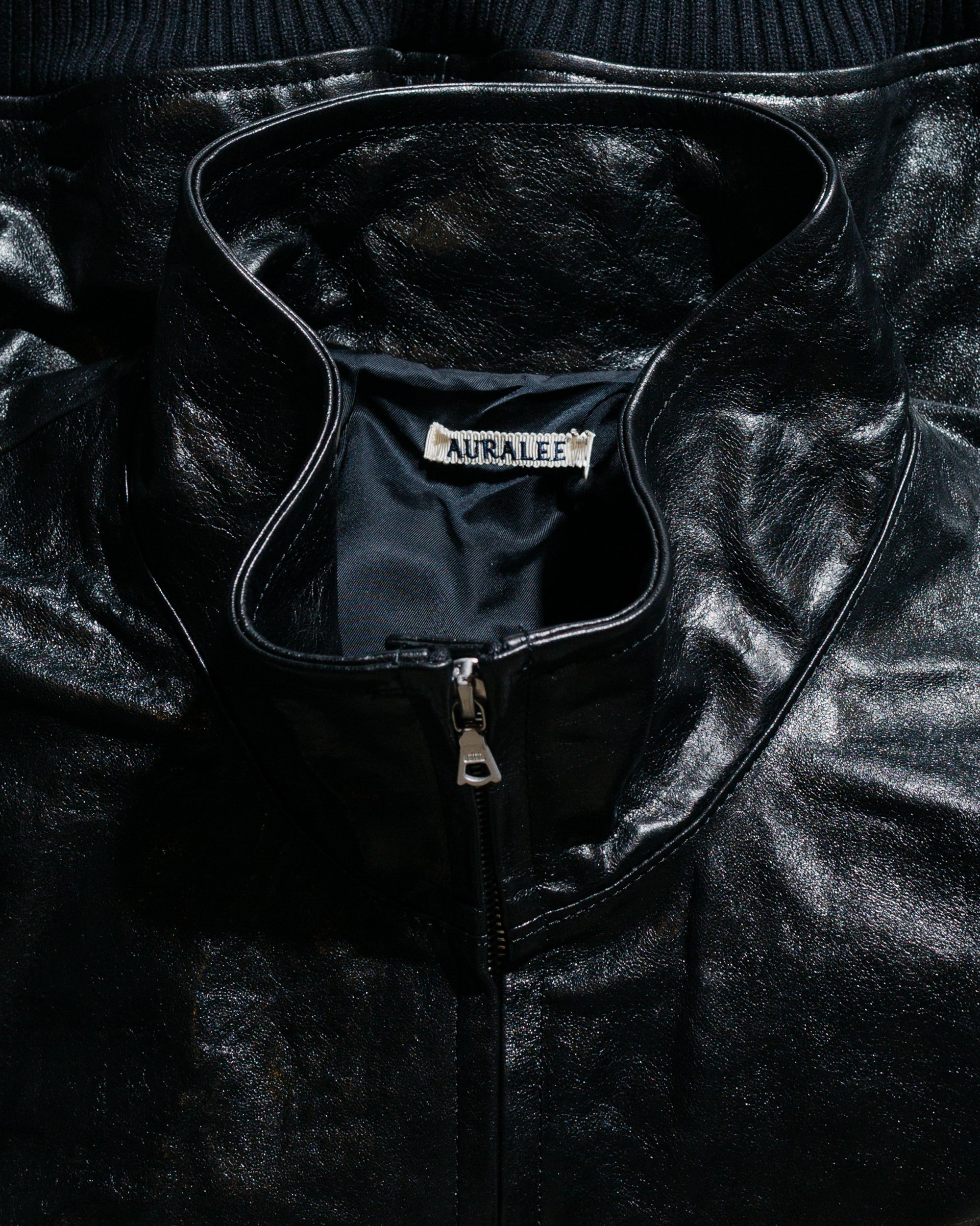 Lamb Leather Zip Blouson Black - 5