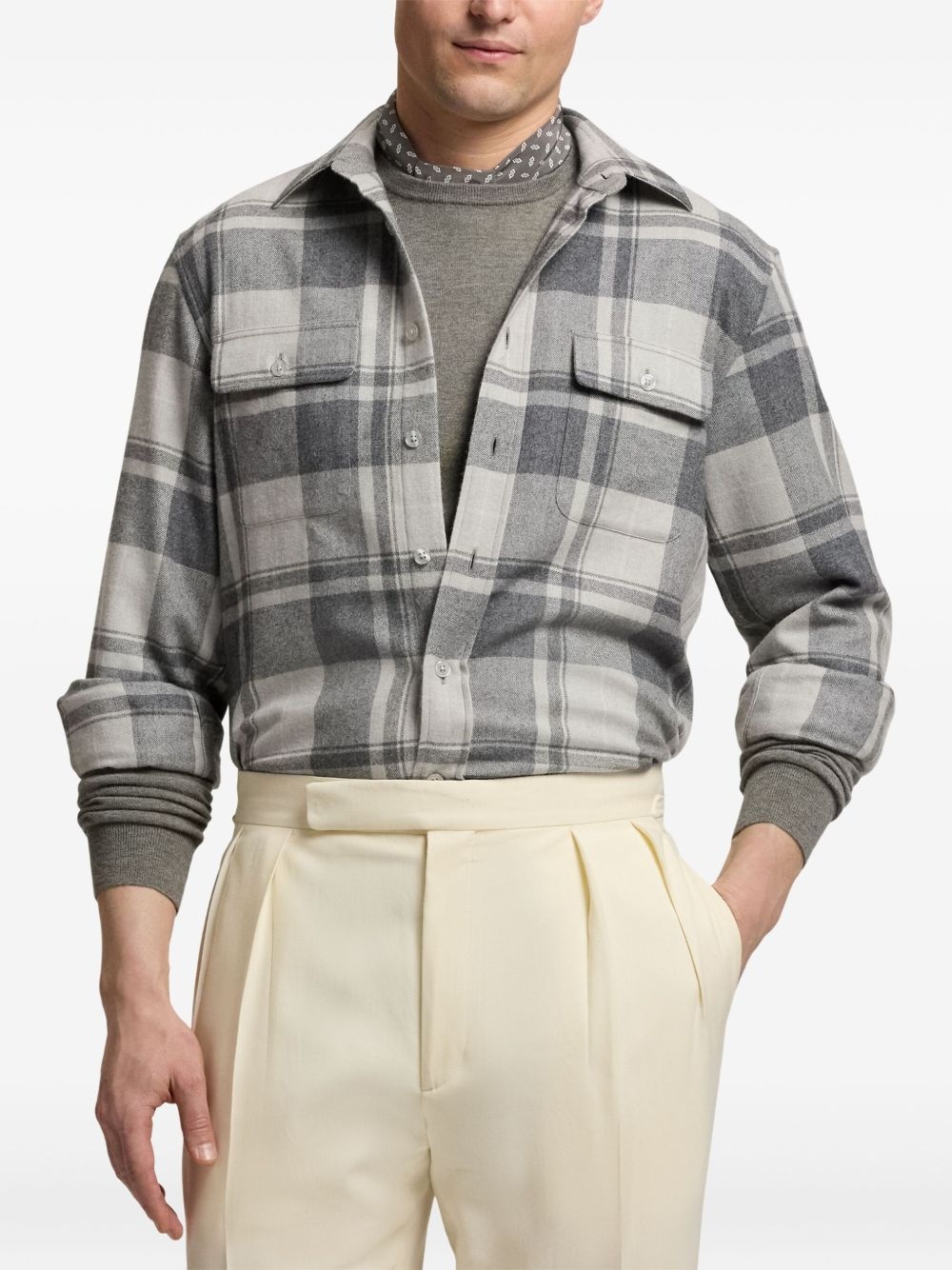 checked pocket shirt - 3