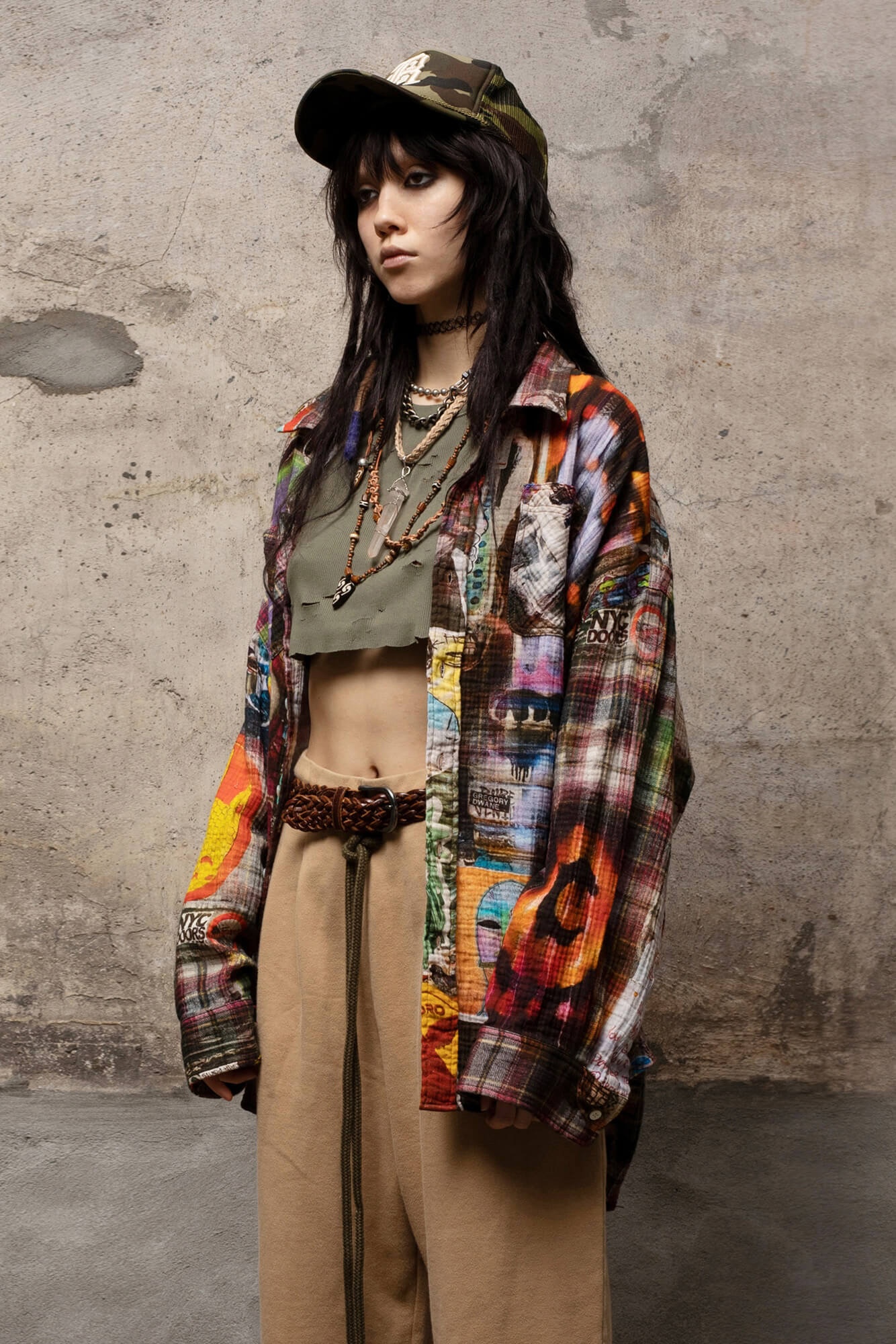 DROP NECK WORKSHIRT - GRAFFITI PLAID - 3