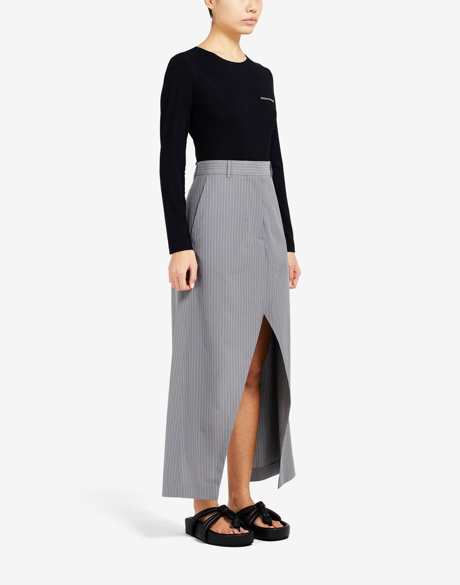 Asymmetrical pinstripe skirt - 3
