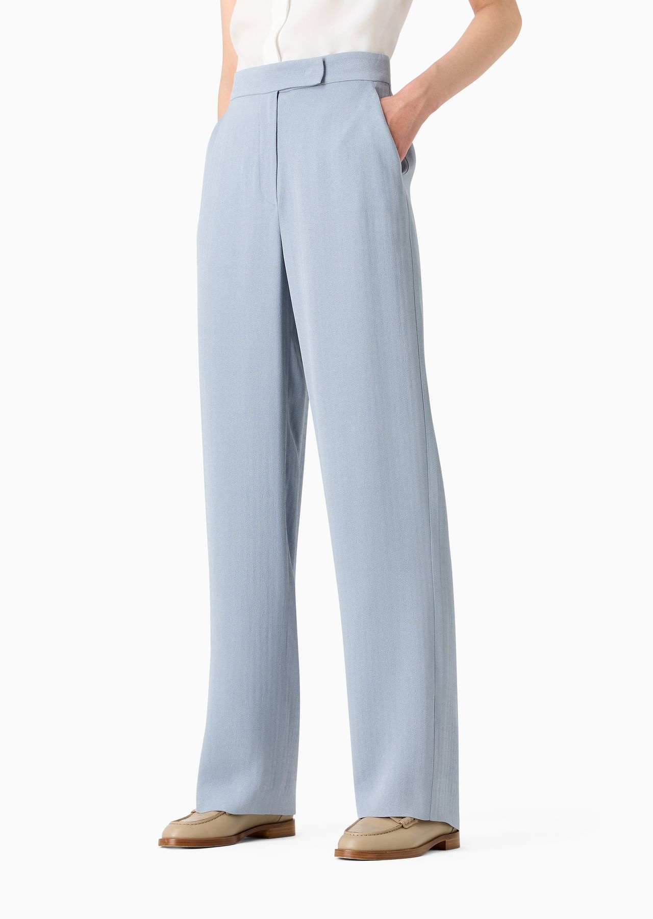 Icon frisottino palazzo trousers with jacquard micro-check motif - 2