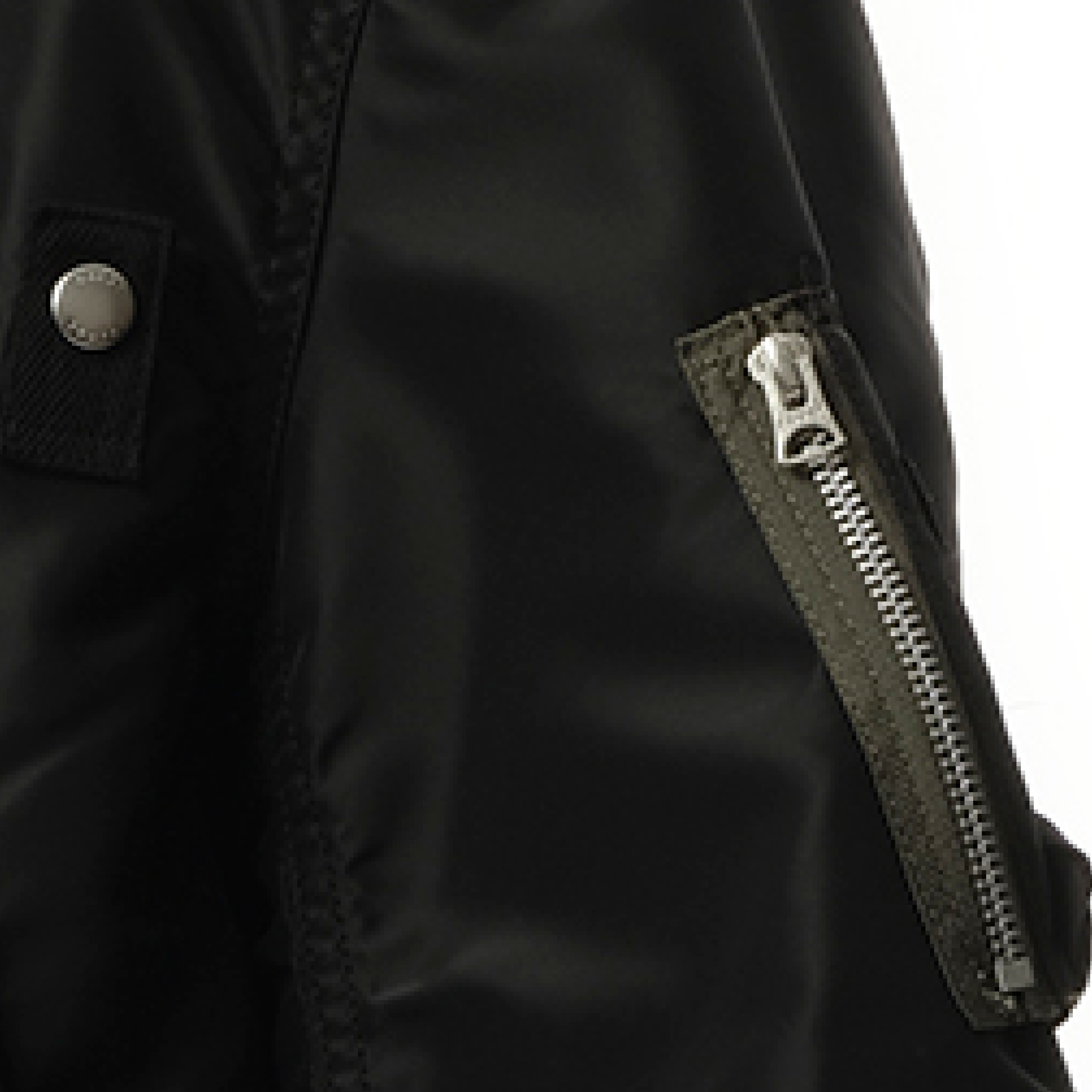 Nylon Twill Double Breasted Jacket in Black - 3