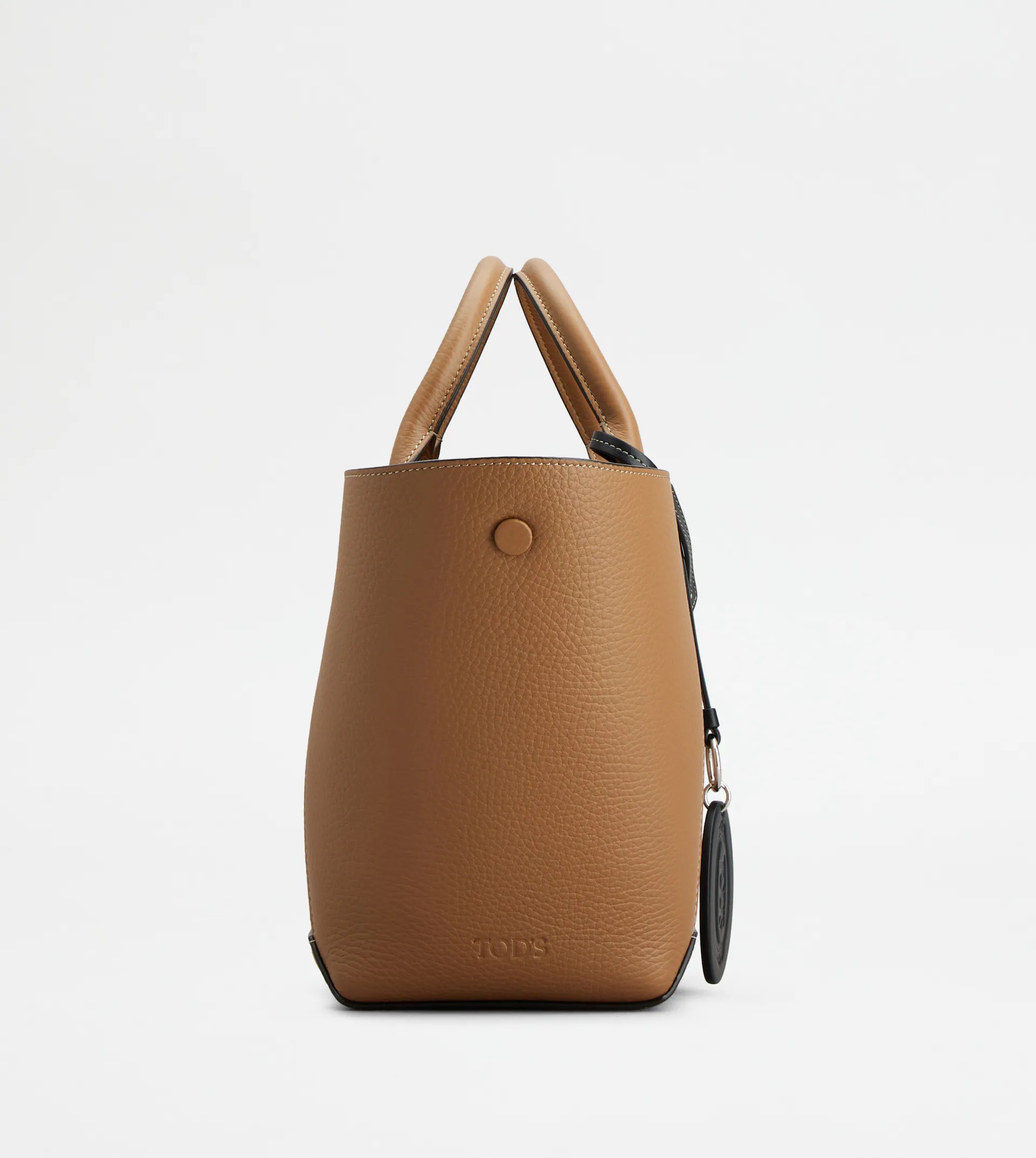 TOD'S DOUBLE UP SHOPPING BAG IN LEATHER SMALL - BROWN, BLACK - 5