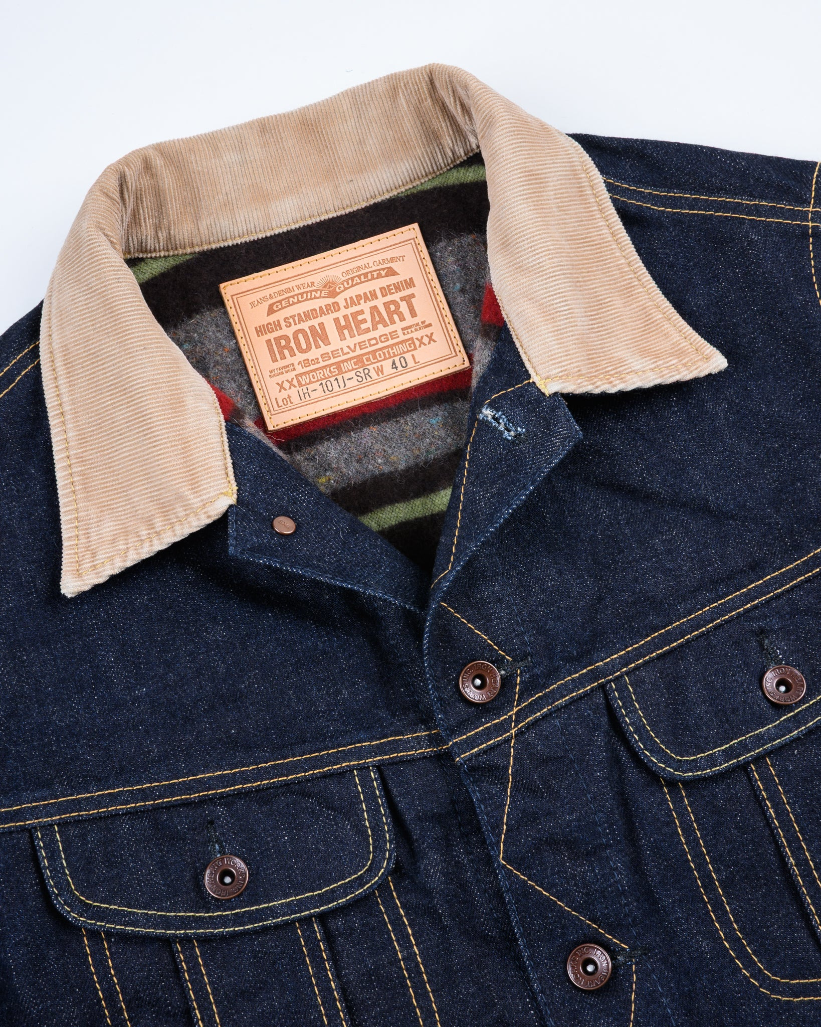 IH-101J-SR 18oz Selvedge Denim Storm Rider Jacket - Indigo - 7