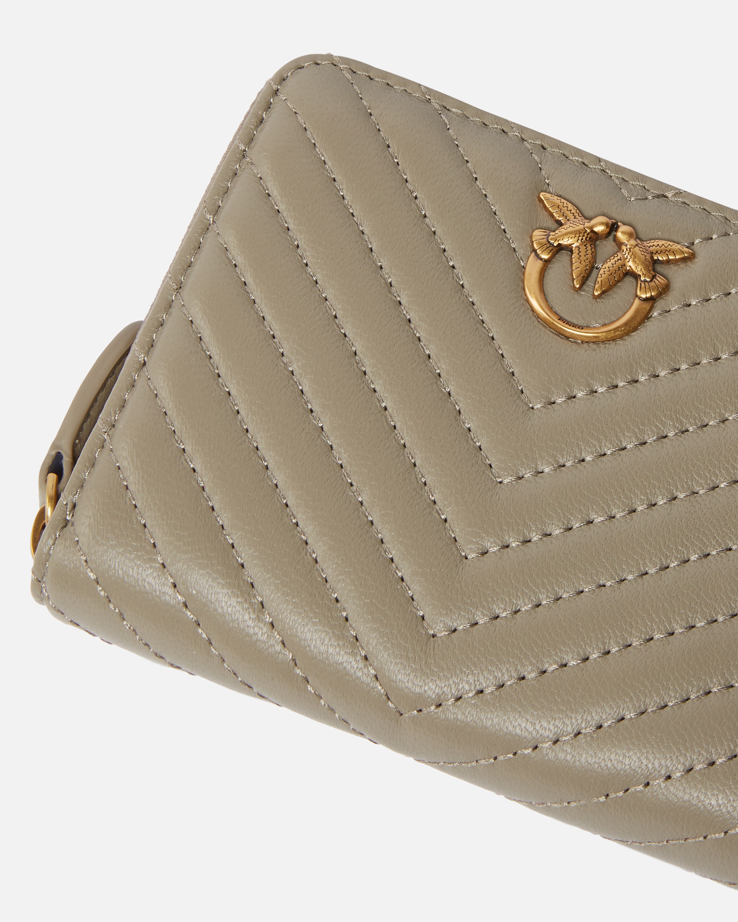 SQUARE QUILTED NAPPA LEATHER ZIP-AROUND PURSE - 2