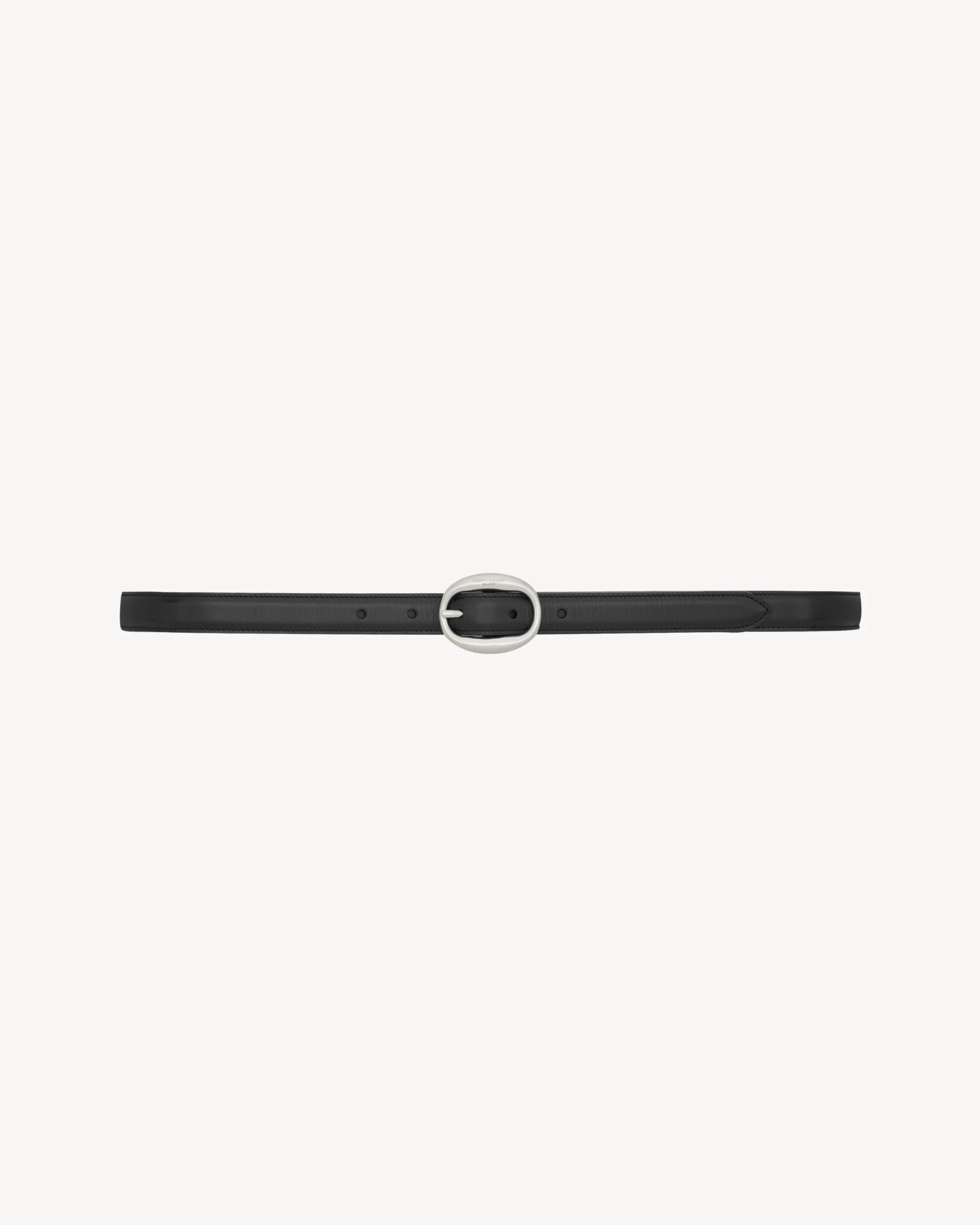 OVAL BUCKLE BELT IN SMOOTH LEATHER - 1